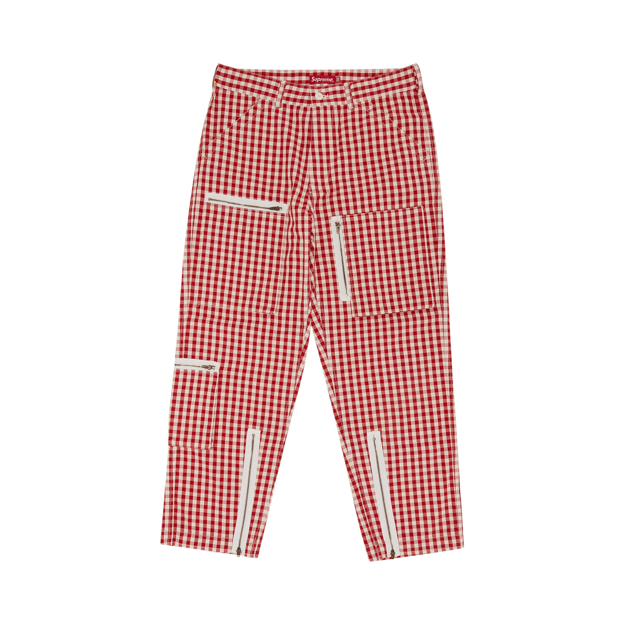 Pre-owned Supreme Gingham Flight Pant 'red'