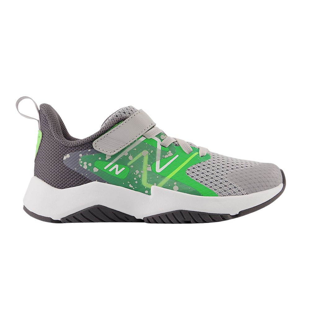 Rave Run v2 Bungee Lace Top Strap Big Kid Wide 'Raincloud Pixel Green' - YTRAVGG2-W