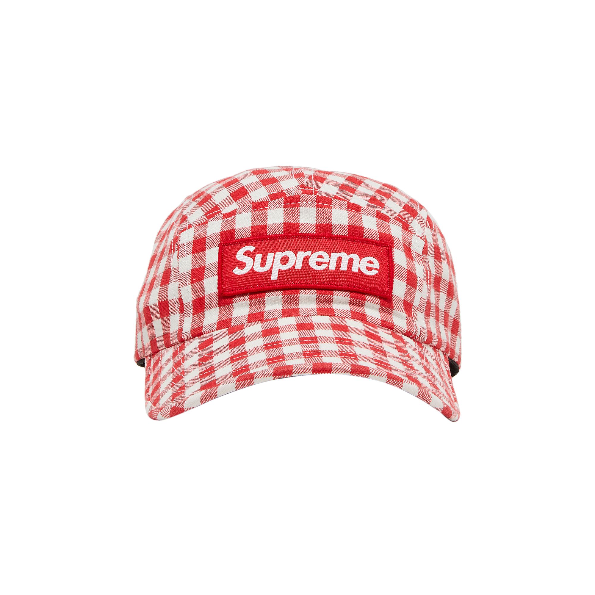 Pre-owned Supreme Gingham Camp Cap 'red'