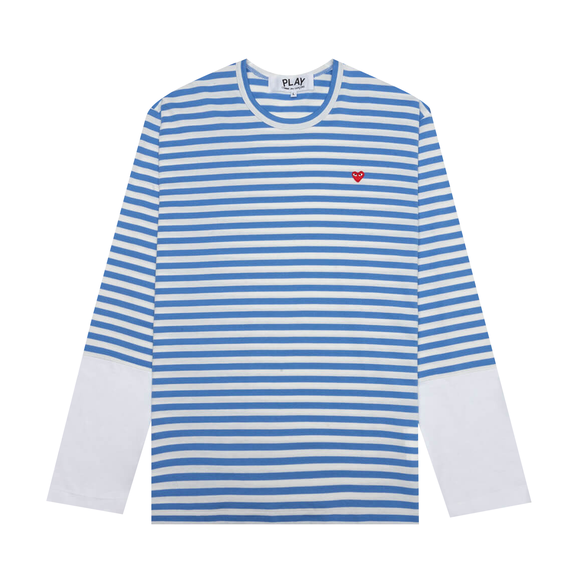 Pre-owned Comme Des Garçons Play Stripe T-shirt 'blue'