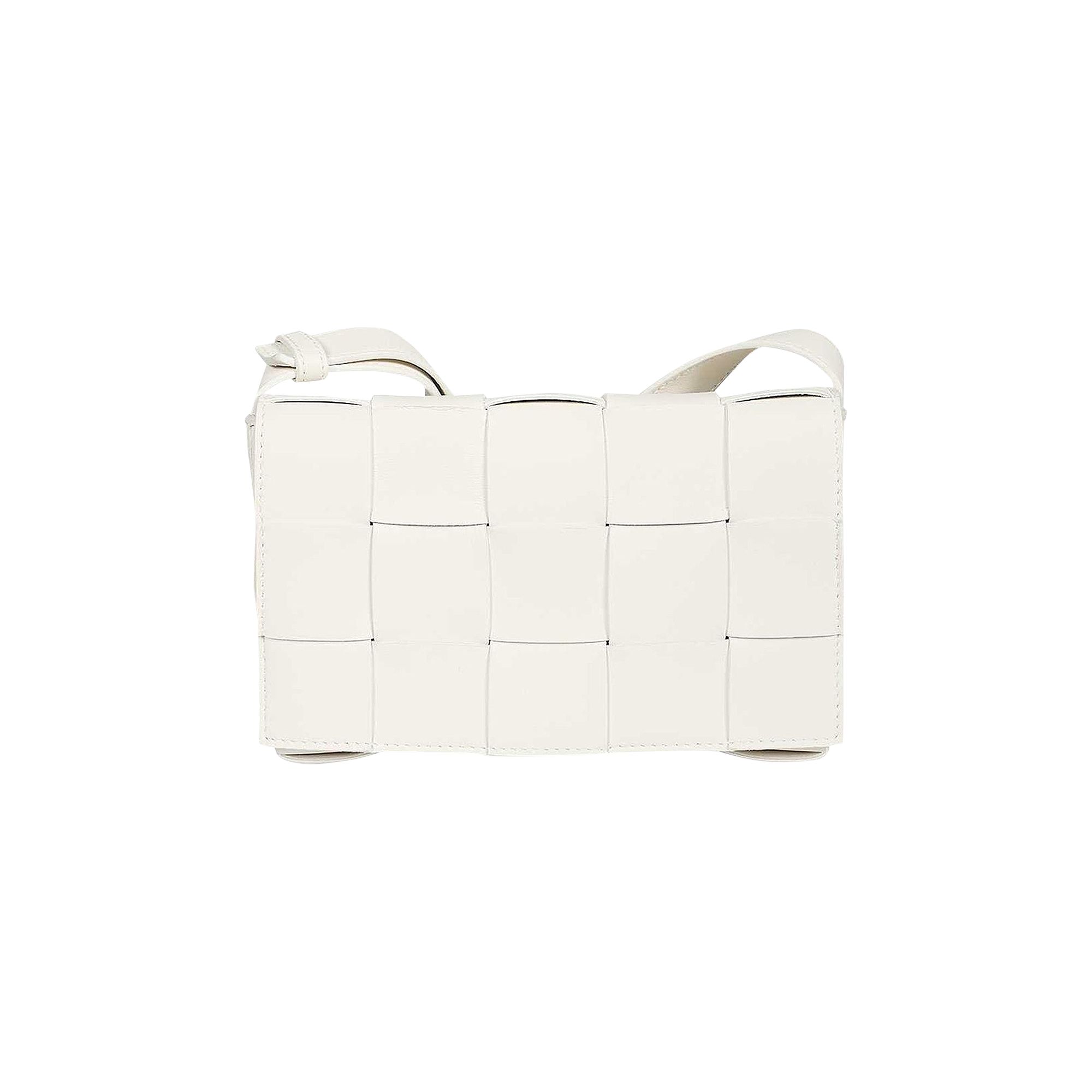 Pre-owned Bottega Veneta Cassette Small Shoulder Bag 'white/gold' | Women's Size Onesize