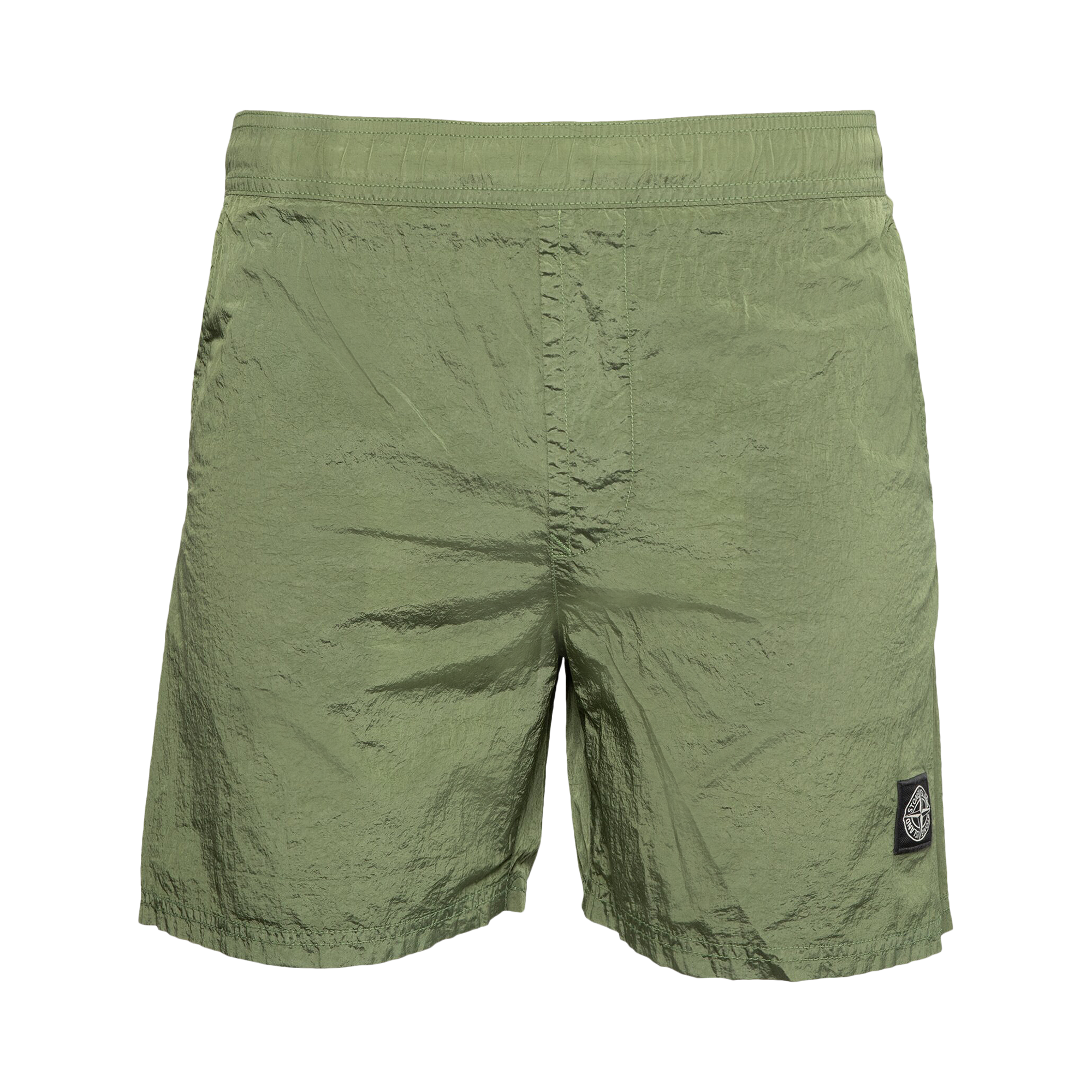 Pre-owned Stone Island Compass Logo Swim Shorts 'sage' In Green
