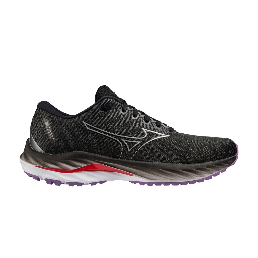 Pre-owned Mizuno Wmns Wave Inspire 19 Wide 'black Bittersweet'