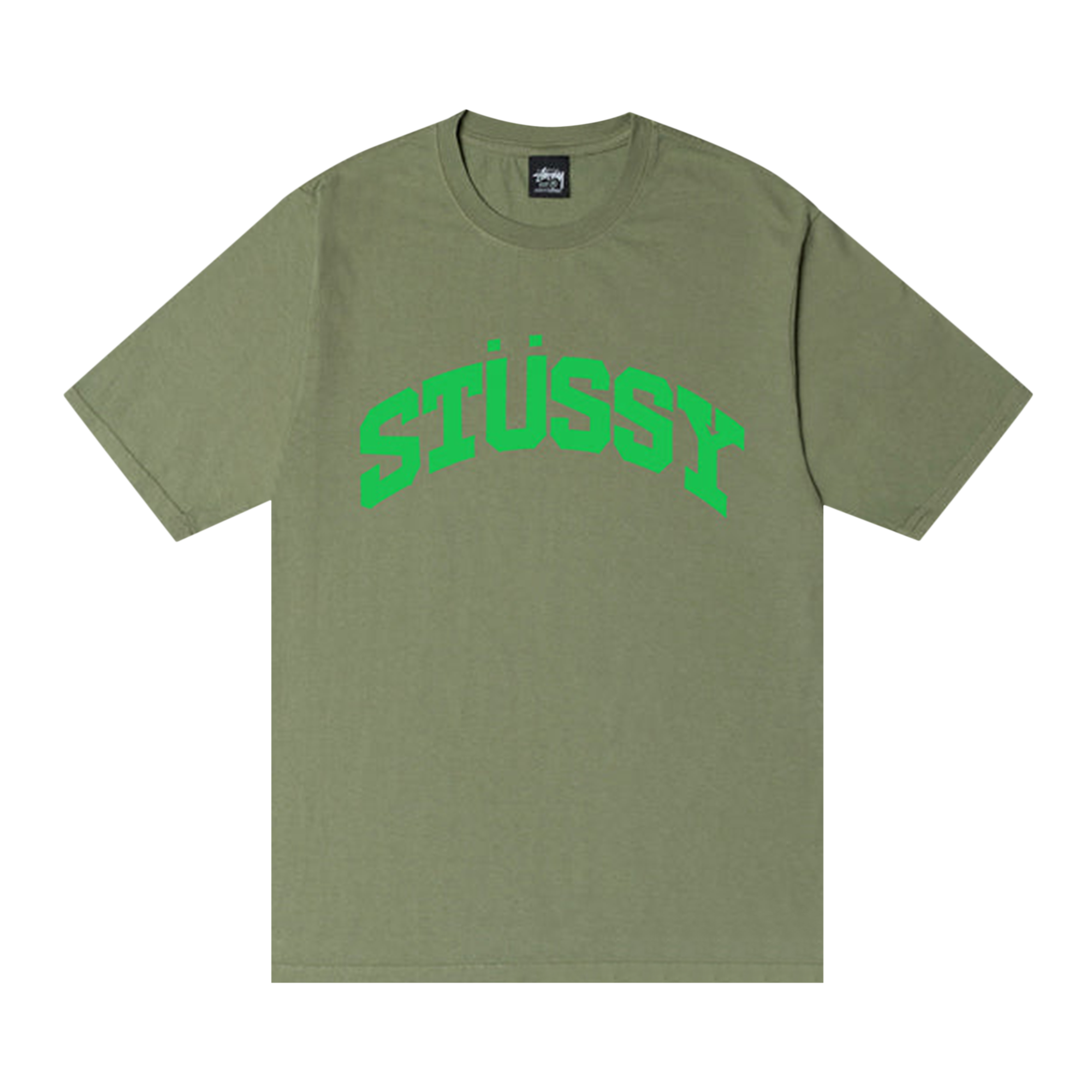Pre-owned Stussy Block Sport Pigment Dyed Tee 'artichoke' In Green