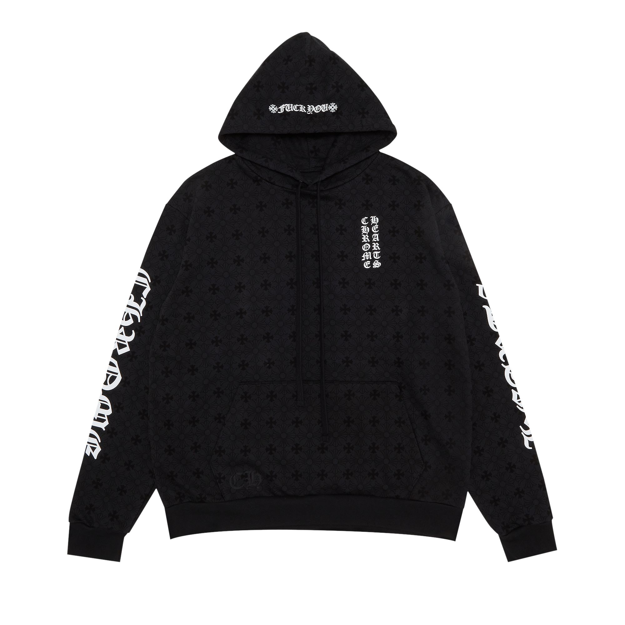 Chrome Hearts Monogram Vertical Logo Hoodie 'Black' | Men's Size L