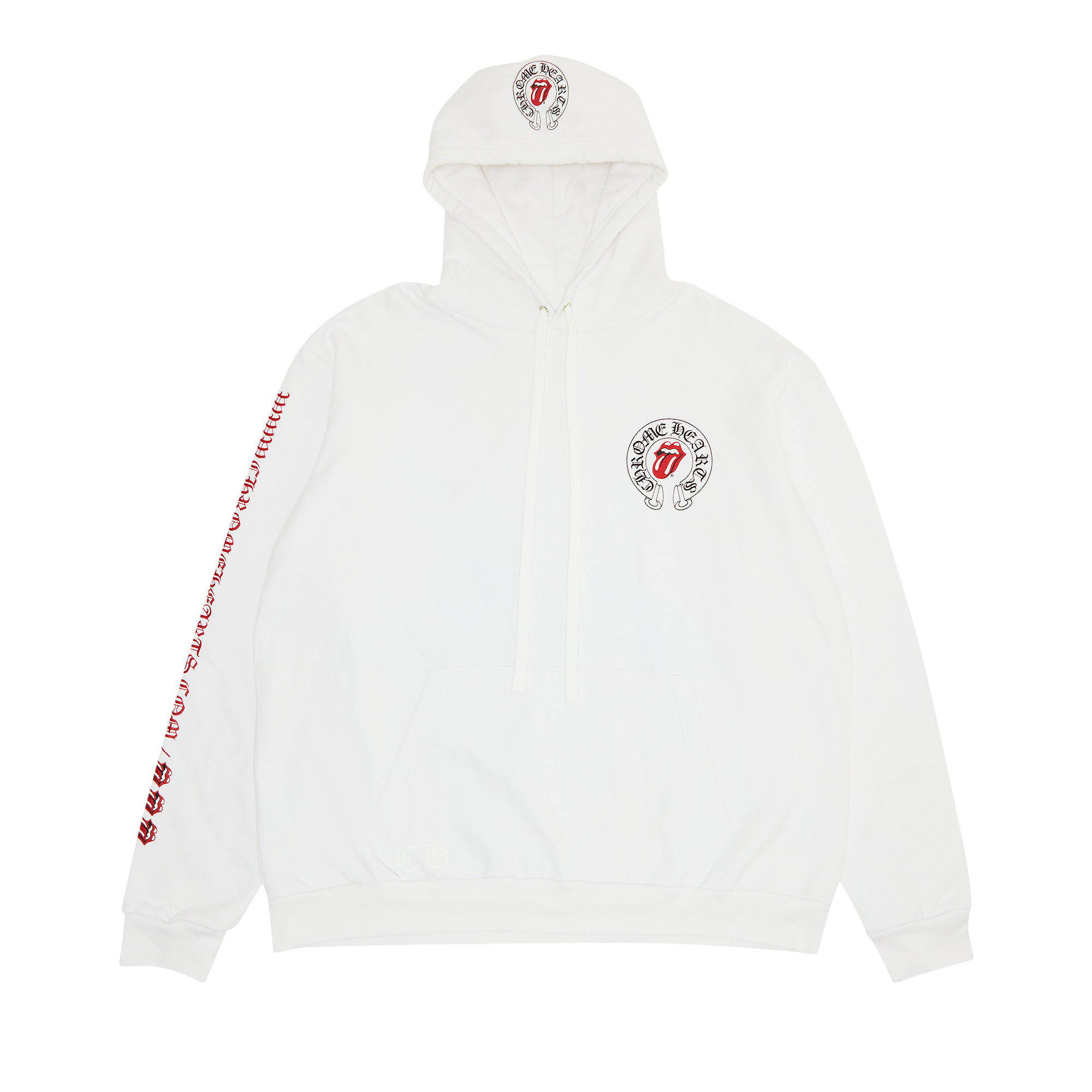 Pre-owned Chrome Hearts X Rolling Stone Lips Online Exclusive Hoodie 'white'
