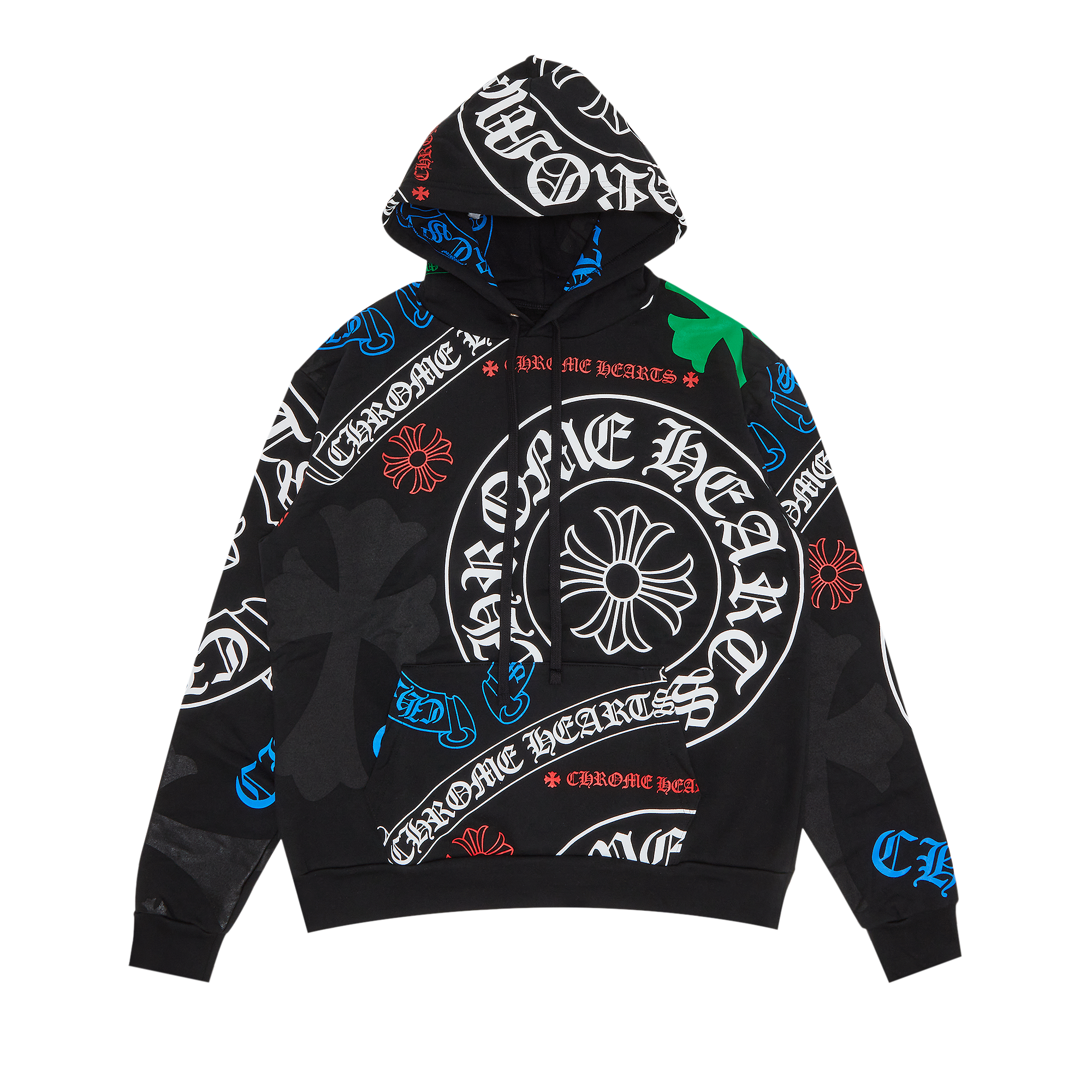 Pre-owned Chrome Hearts Stencil Hoodie 'black/multicolor'