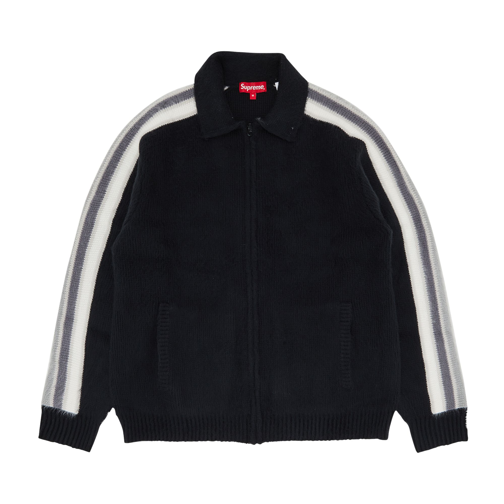 SUPREME SUPREME SLEEVE STRIPE ZIP UP SWEATER 'BLACK'