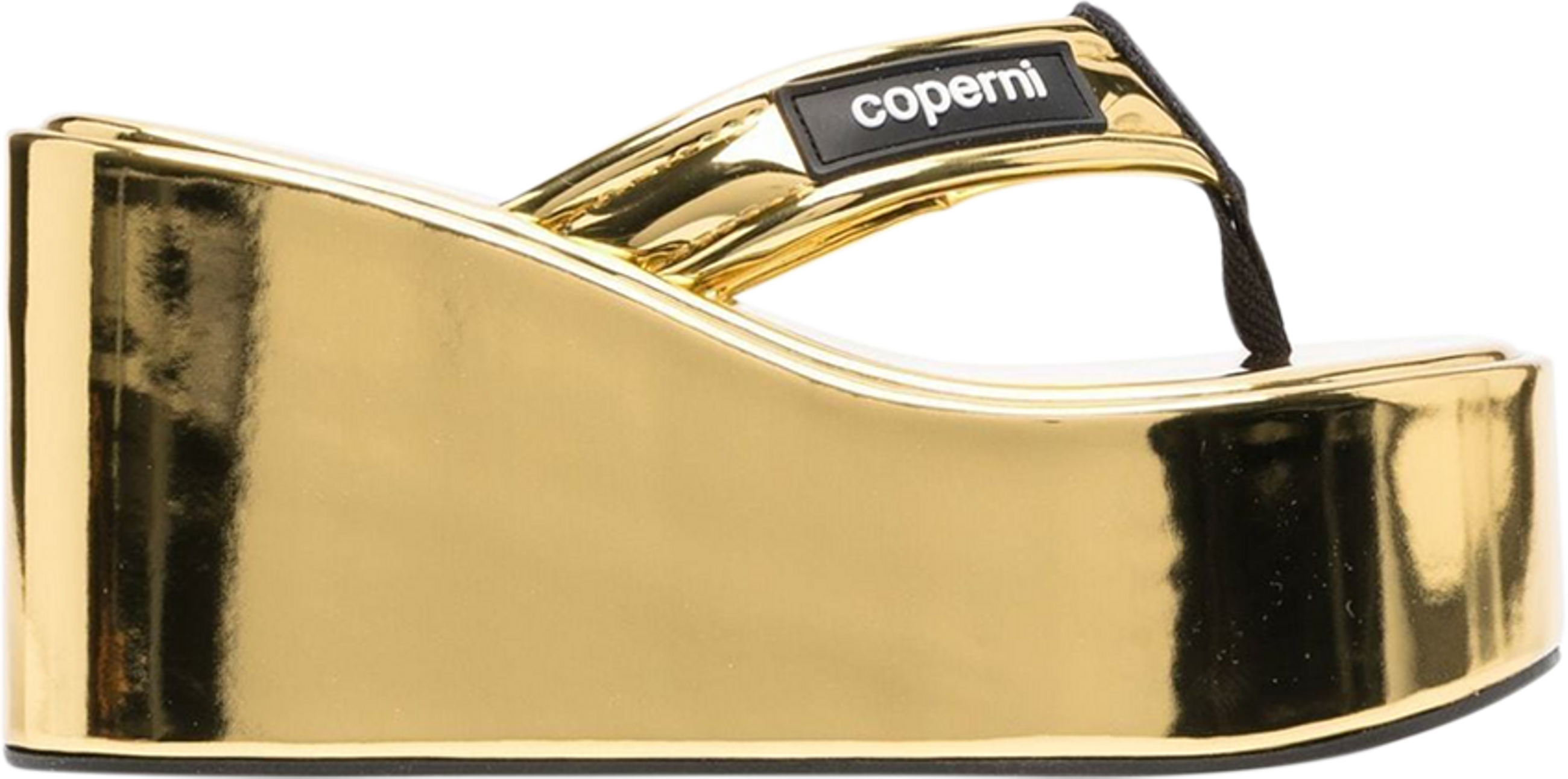 Coperni Wmns Branded Wedge Sandal 'Metallic Gold' | GOAT