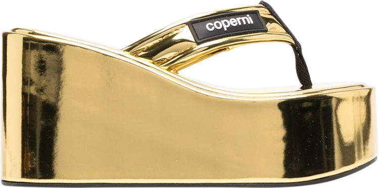 Coperni Wmns Branded Wedge Sandal 'Metallic Gold'