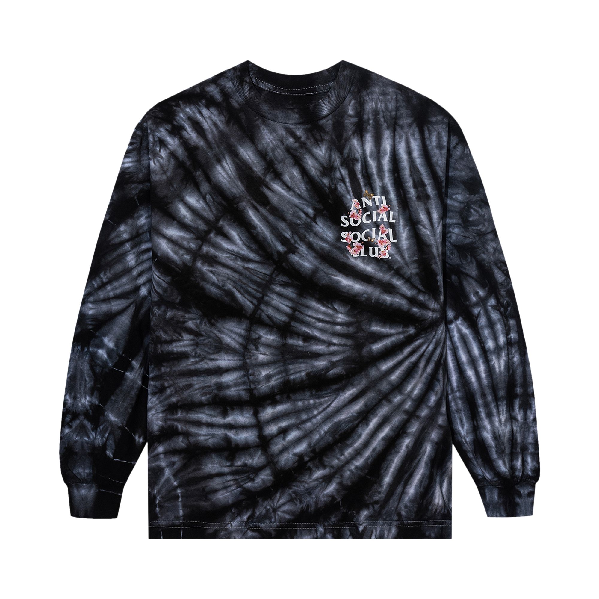 Pre-owned Anti Social Social Club Kkoch Wifi Tie Dye Long-sleeve 'black'