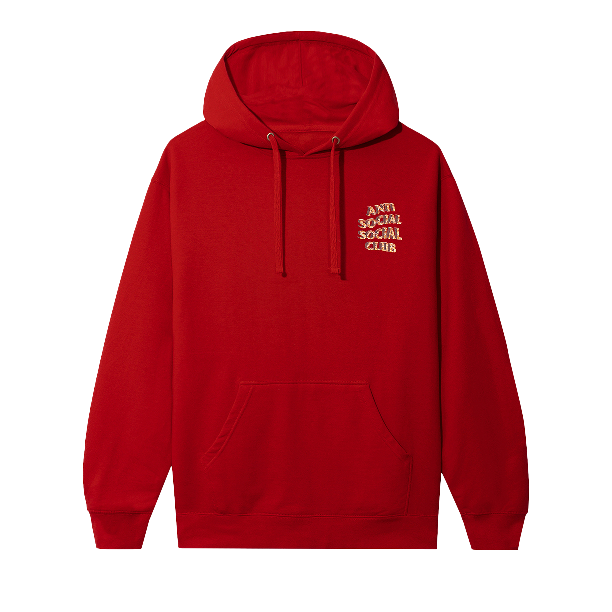 Pre-owned Anti Social Social Club White Picket Fence Hoodie 'red'