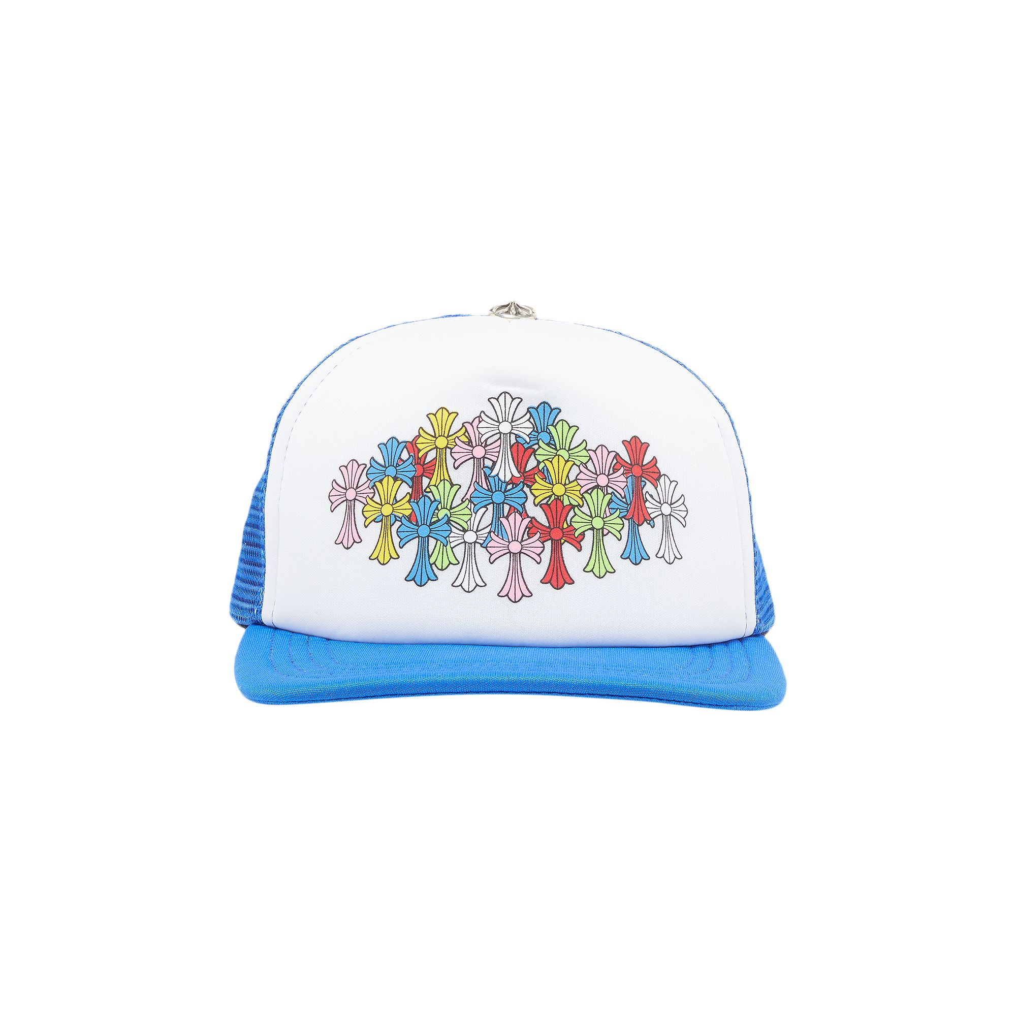 Pre-owned Chrome Hearts Crosse Trucker Hat 'blue/white' In Multi-color