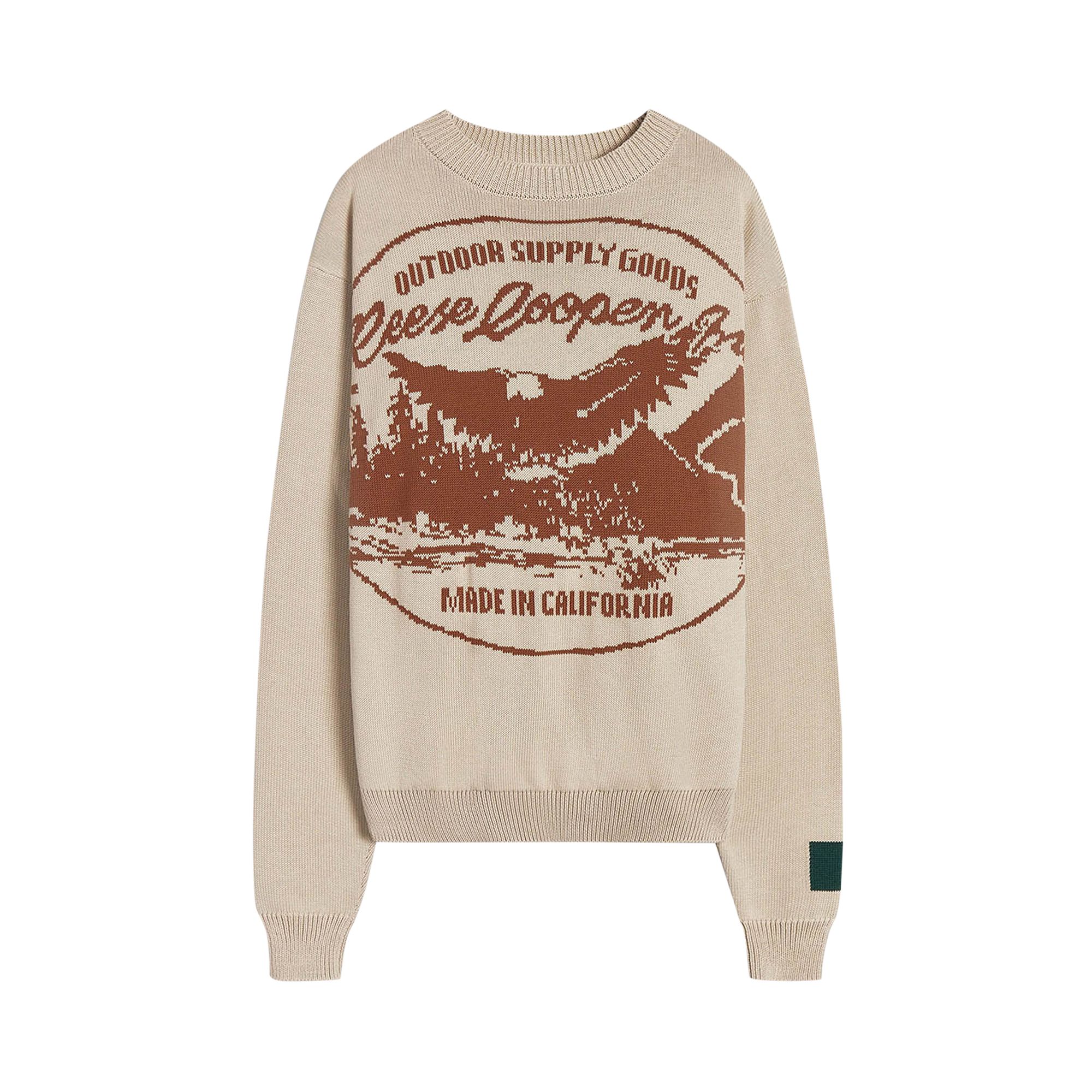 Pre-owned Reese Cooper Outdoor Supply Knit Sweater 'natural' | Tan | Men's Size L In Brown