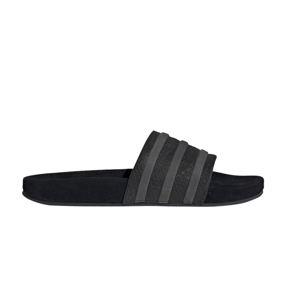 Pre-owned Adidas Originals Adilette Slides 'black Snakeskin'