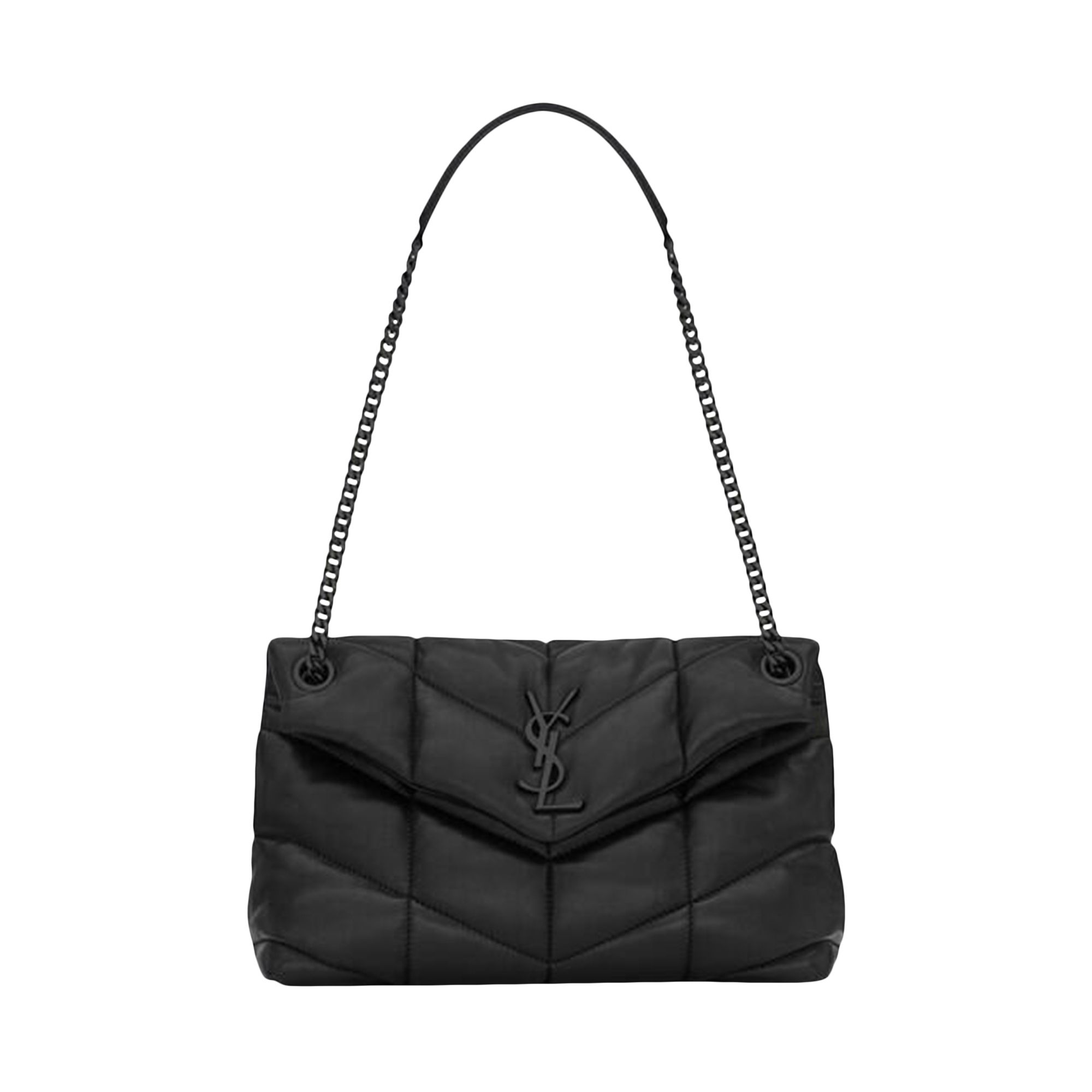 Pre-owned Saint Laurent Loulou Puffer Shoulder Bag 'nero' In Black