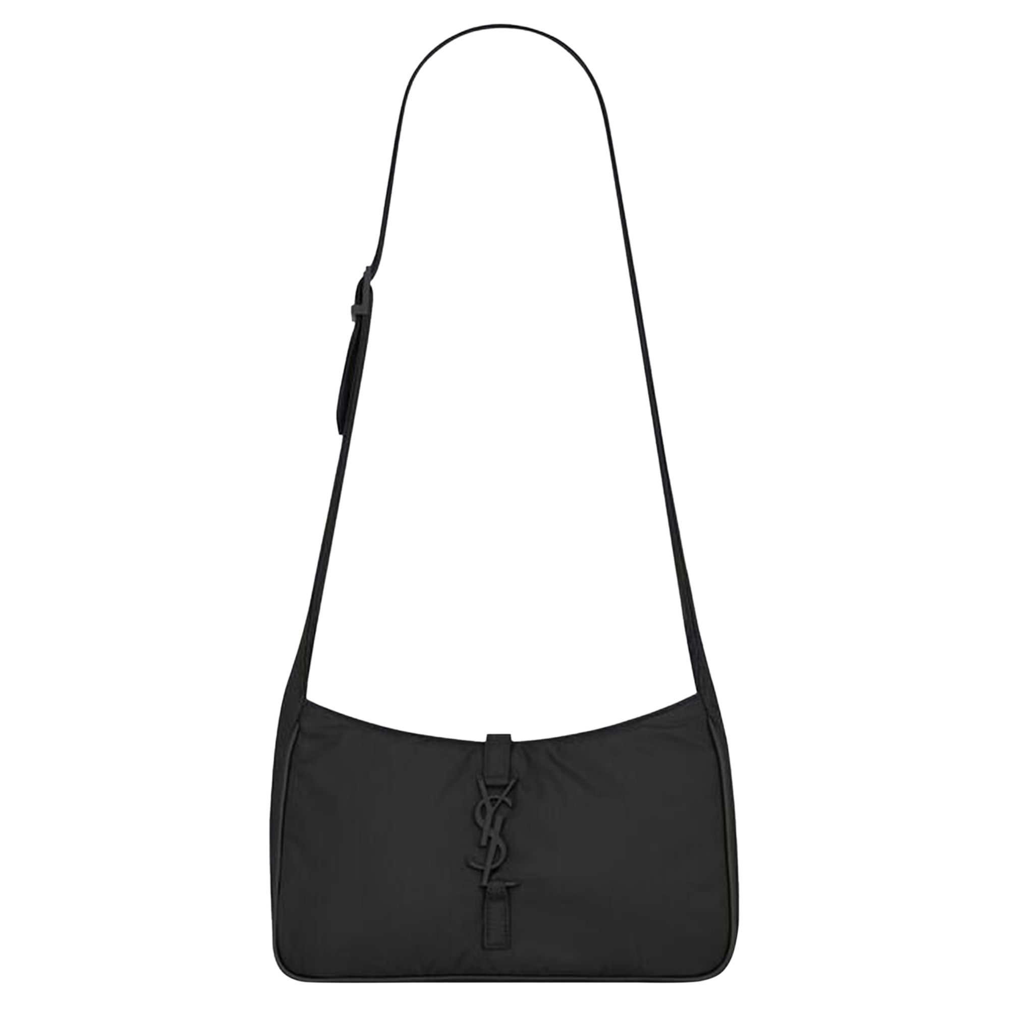 Pre-owned Saint Laurent Logo Plaque Shoulder Bag 'black'