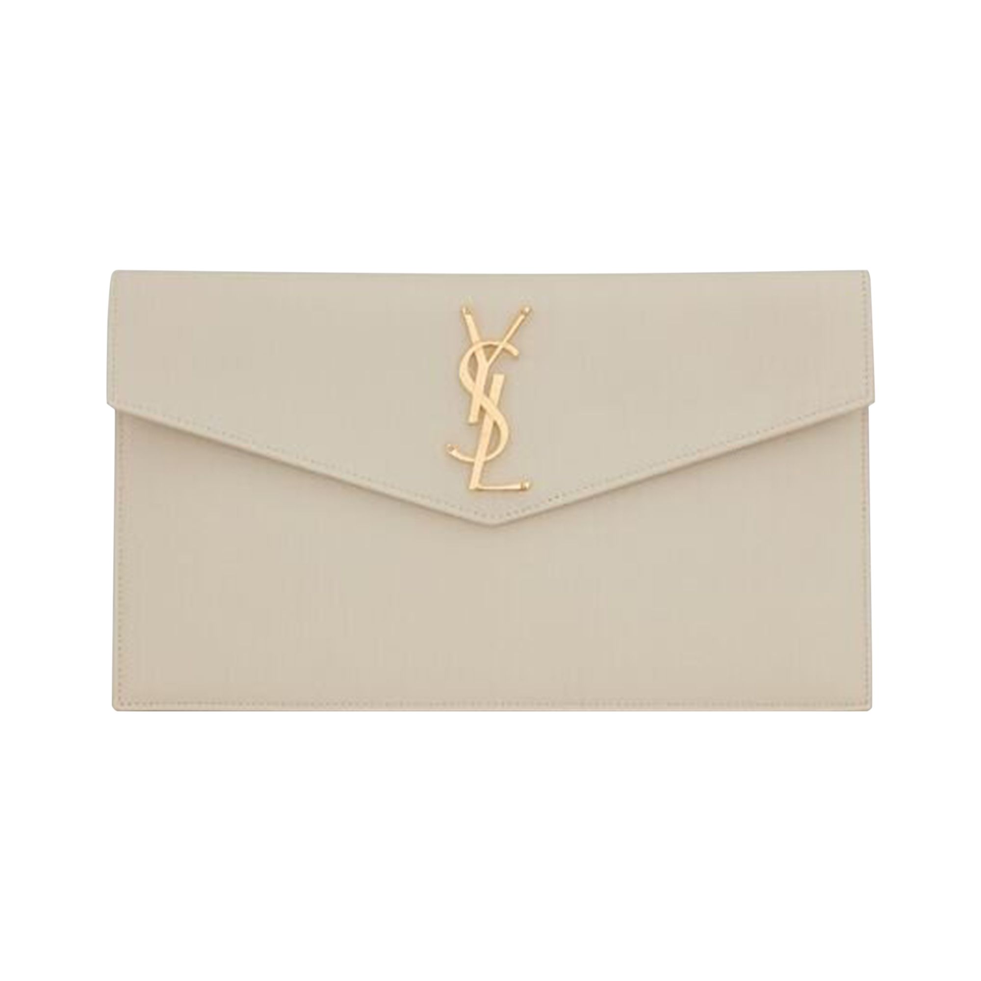 Pre-owned Saint Laurent Uptown Pouch 'soft Cream' In White