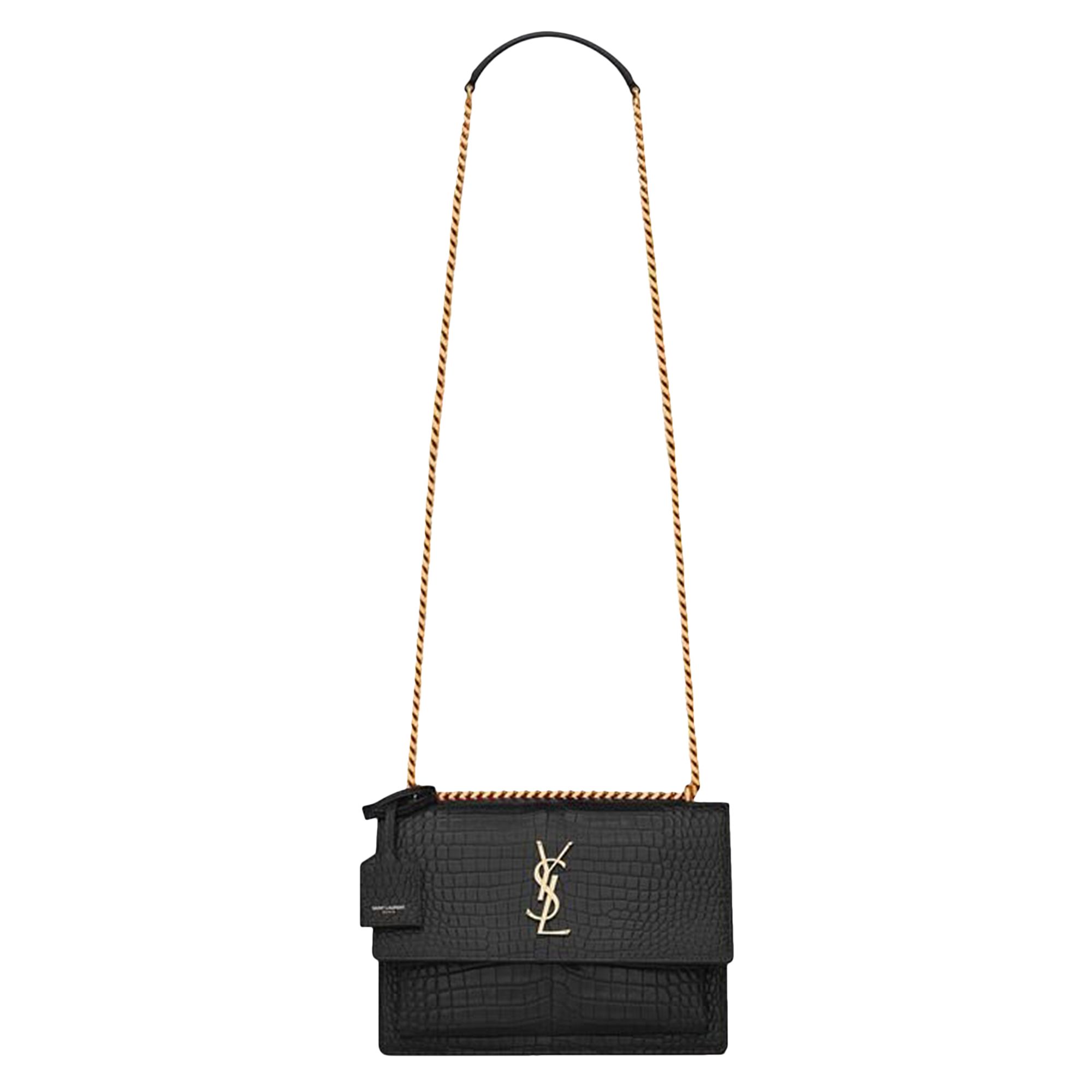 Pre-owned Saint Laurent Sunset Medium Chain Bag 'black'