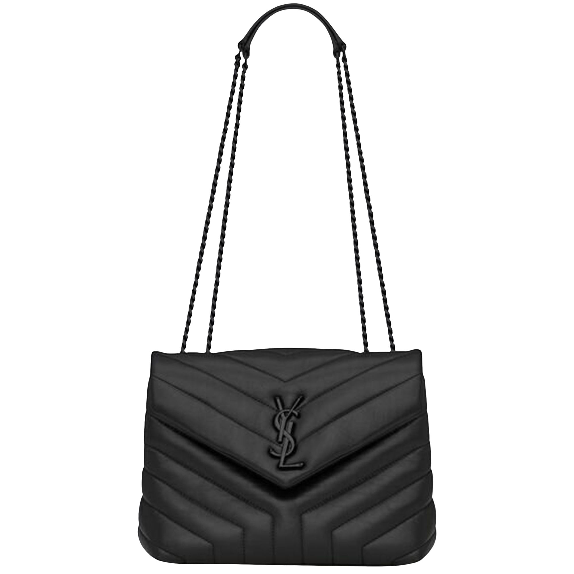 Pre-owned Saint Laurent Small Loulou Quilted Shoulder Bag 'black'