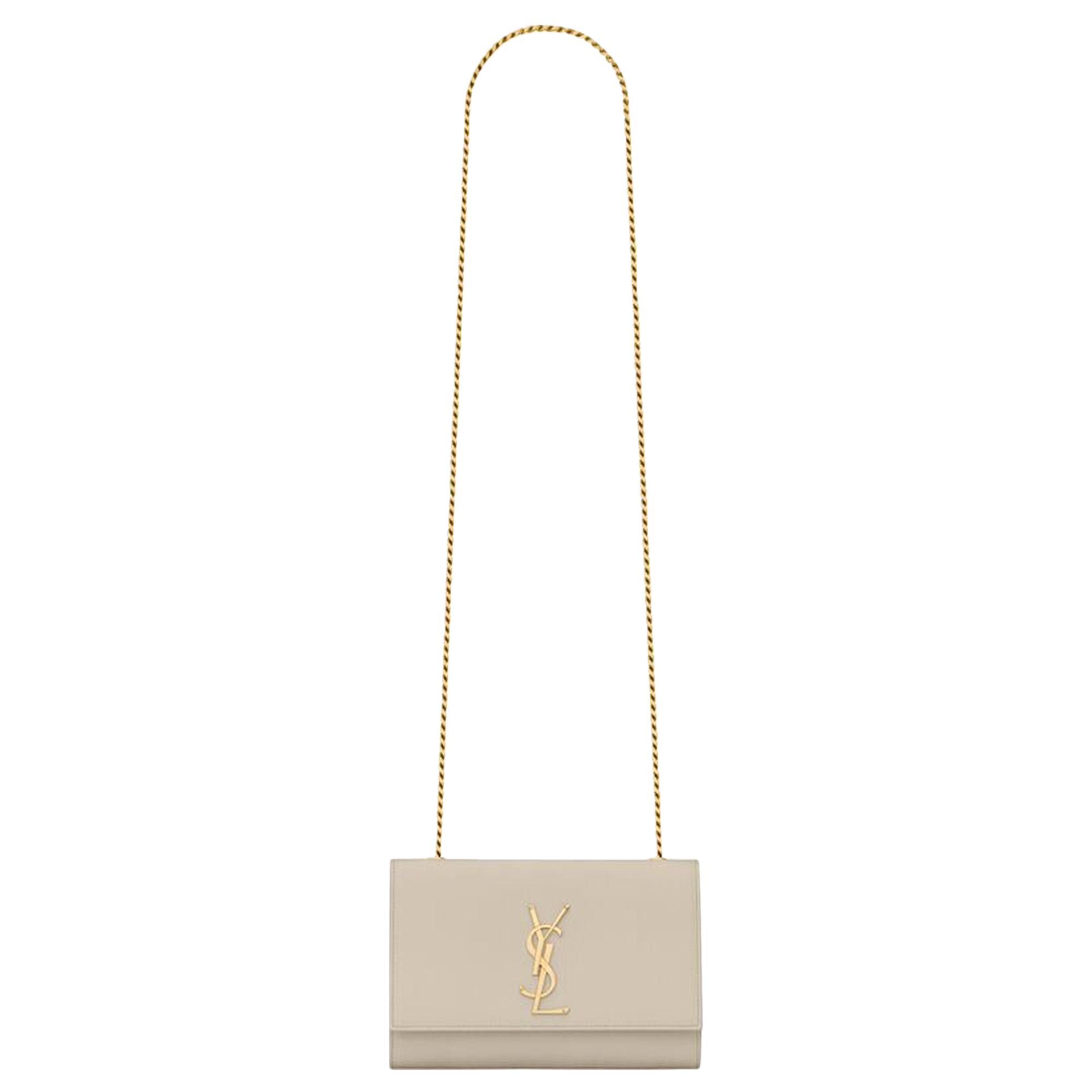 Pre-owned Saint Laurent Kate Small Chain Bag 'soft Cream' In White
