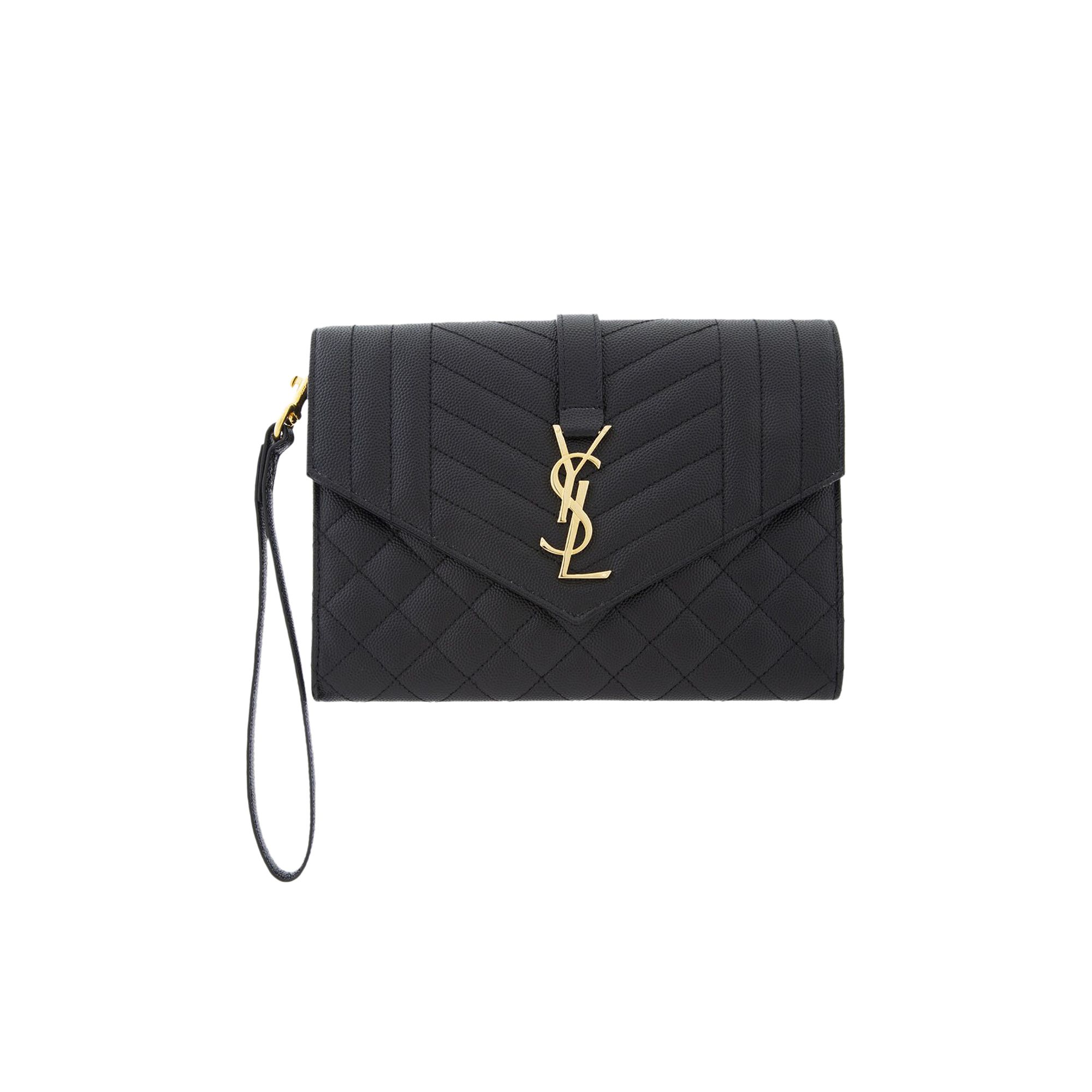 Pre-owned Saint Laurent Envelope Clutch Bag 'black'