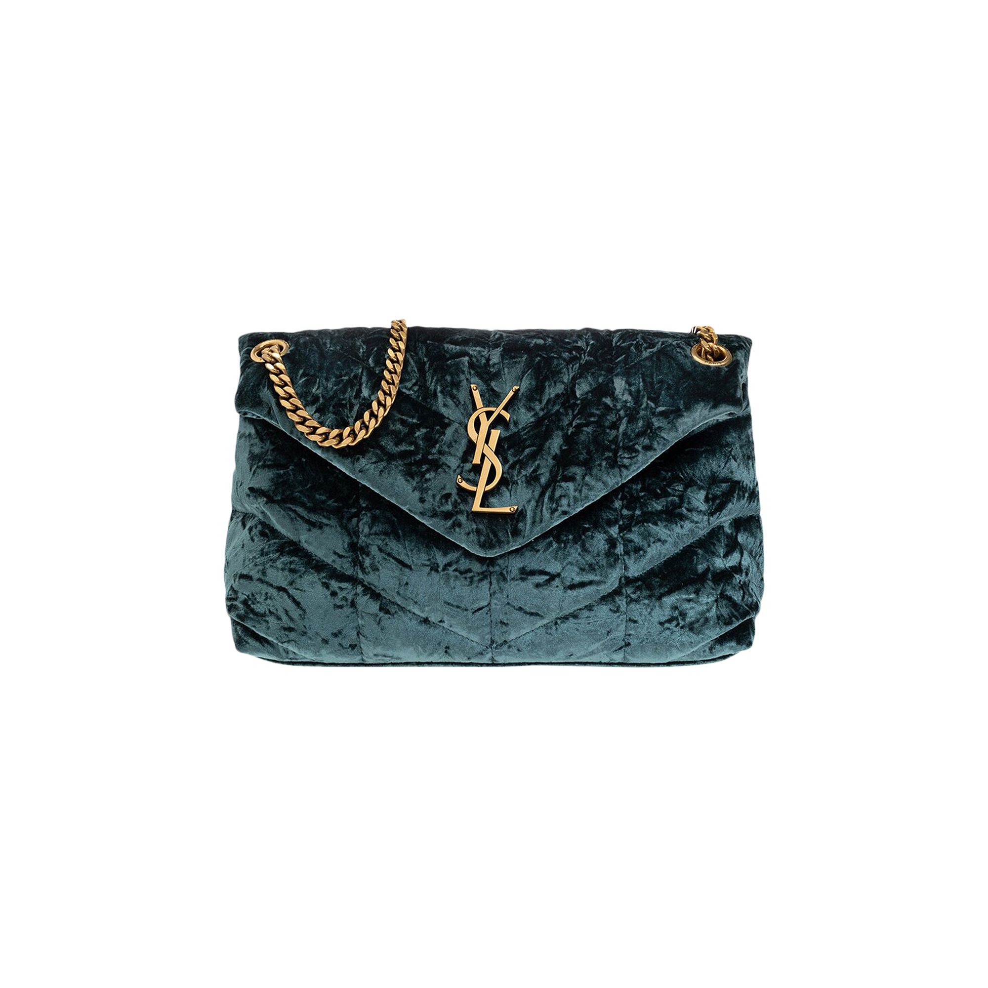 Pre-owned Saint Laurent Small Puffer Chain Bag 'bright Emerald'