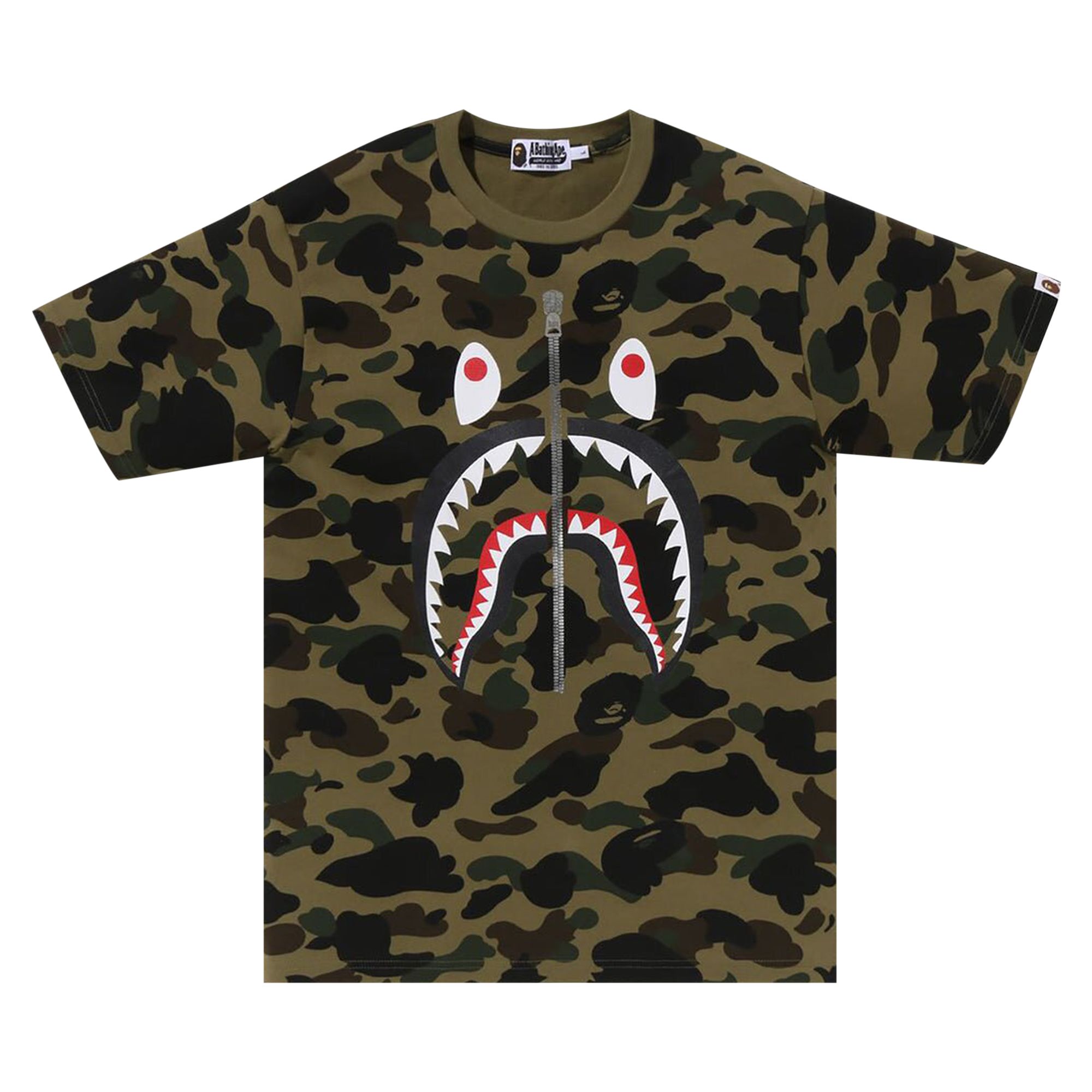 Pre-owned Bape 1st Camo Shark Tee 'green'