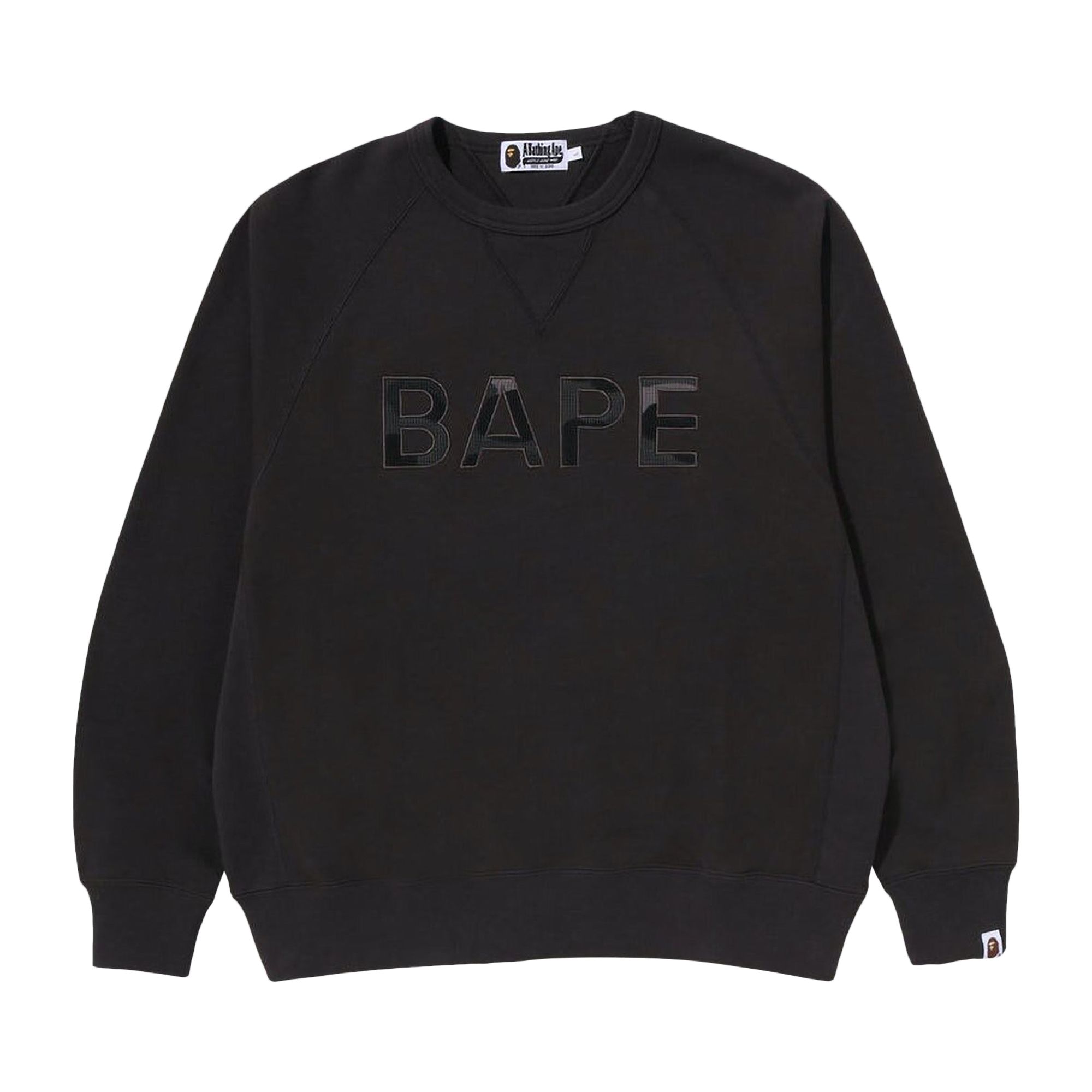 BAPE BAPE PATCH RELAXED FIT CREWNECK 'CHARCOAL'