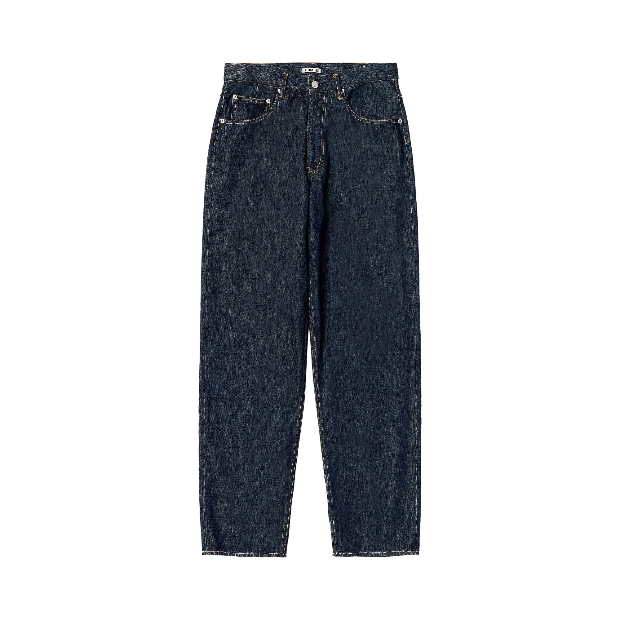 Pre-owned Auralee Hard Twist Denim Wide Pants 'indigo' | Blue | Men's Size 32