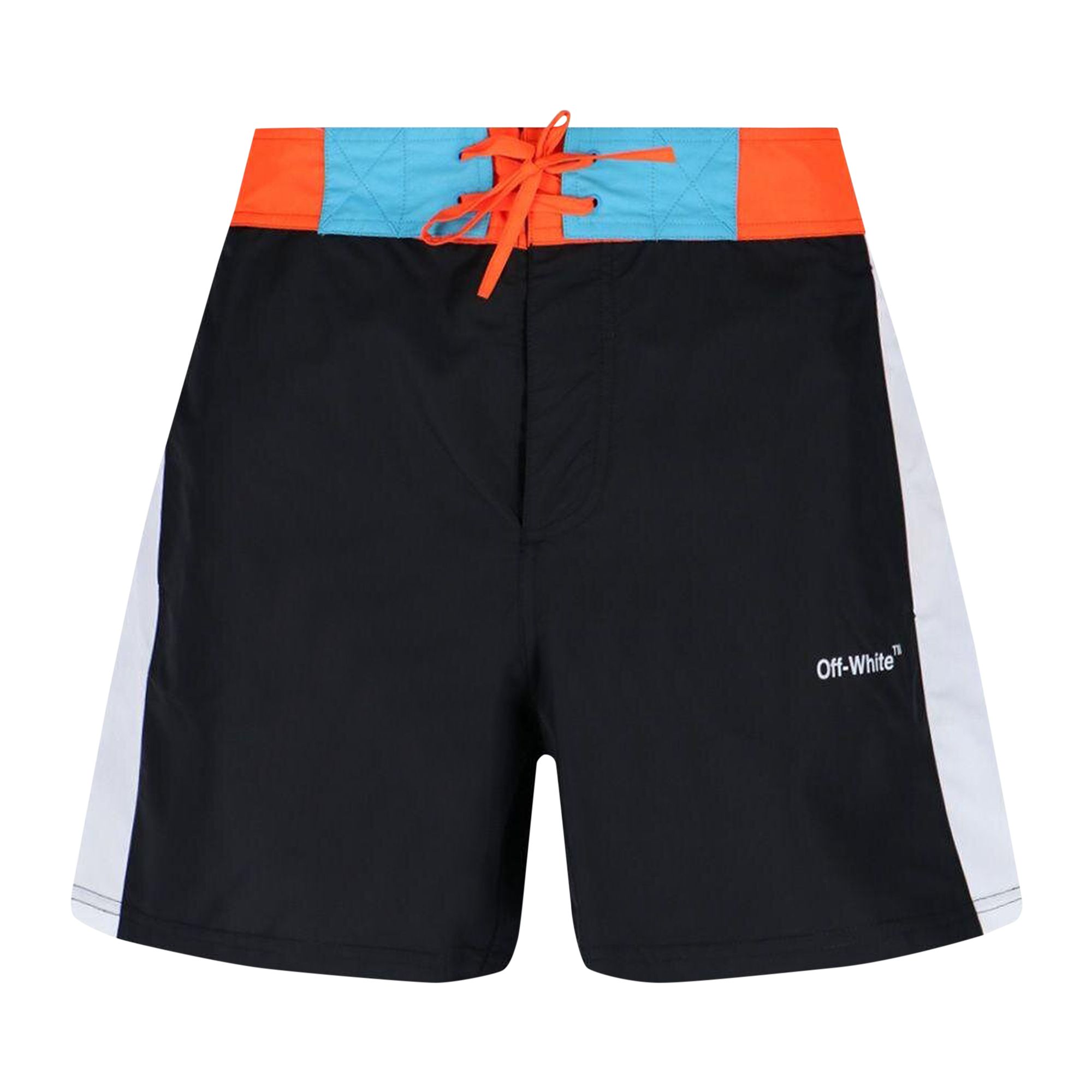 Pre-owned Off-white Arrow Block Sunset Swimshorts 'blood Orange' | Men's Size S