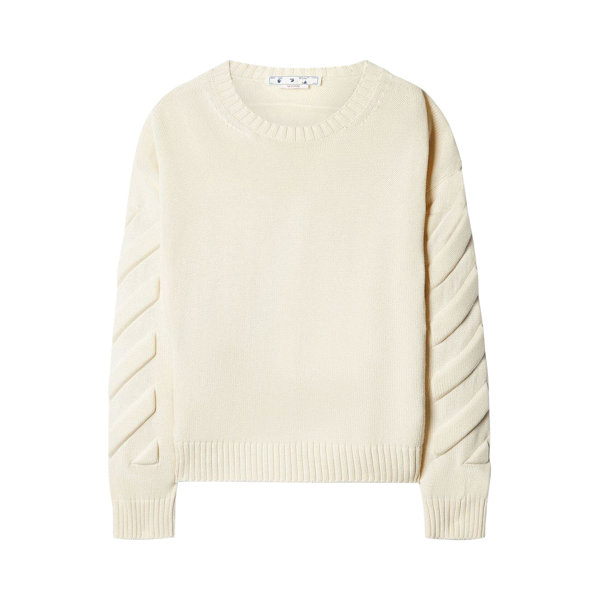 Pre-owned Off-white 3d Diag Knit Crewneck 'new Beige' | Tan | Men's Size M
