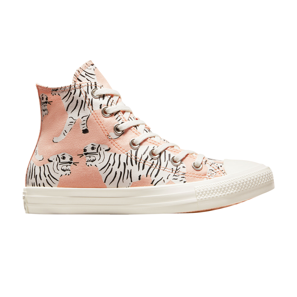 Pre-owned Converse Wmns Chuck Taylor All Star High 'animal Abstract' In Orange