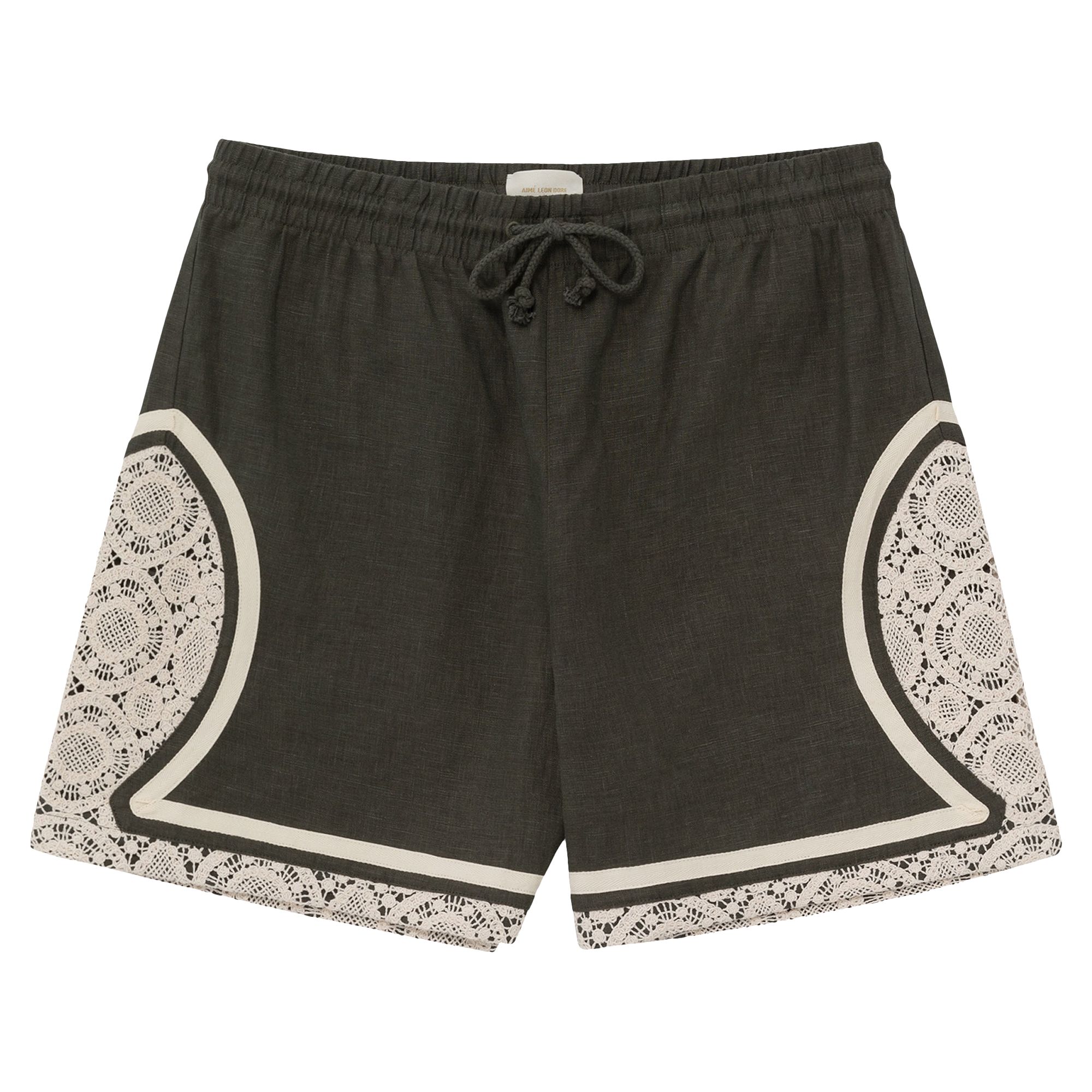 Pre-owned Aimé Leon Dore Lace Linen Basketball Short 'kombu Green' | Multi-color | Men's Size Xl