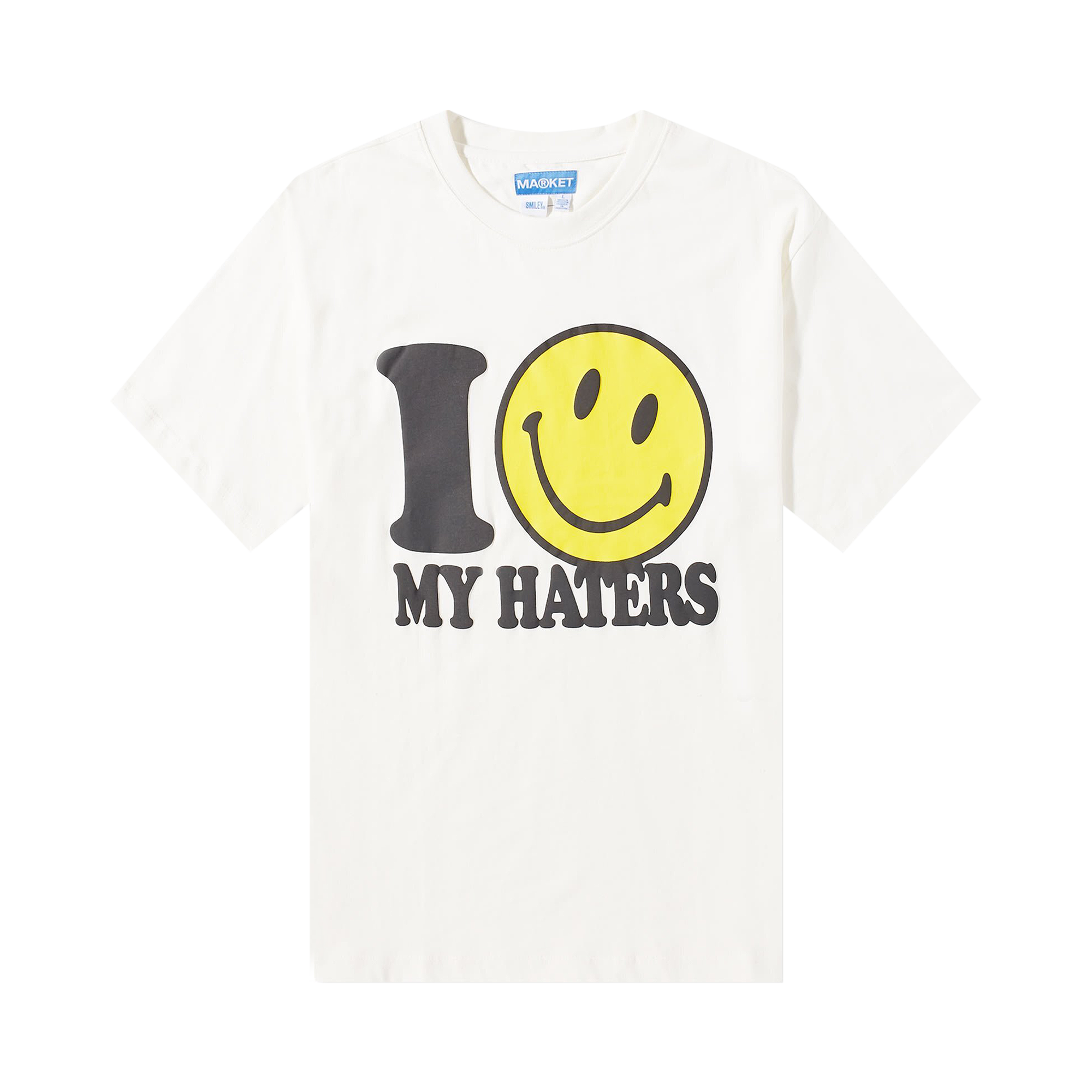 Pre-owned Market Smiley Haters T-shirt 'parchment' In White