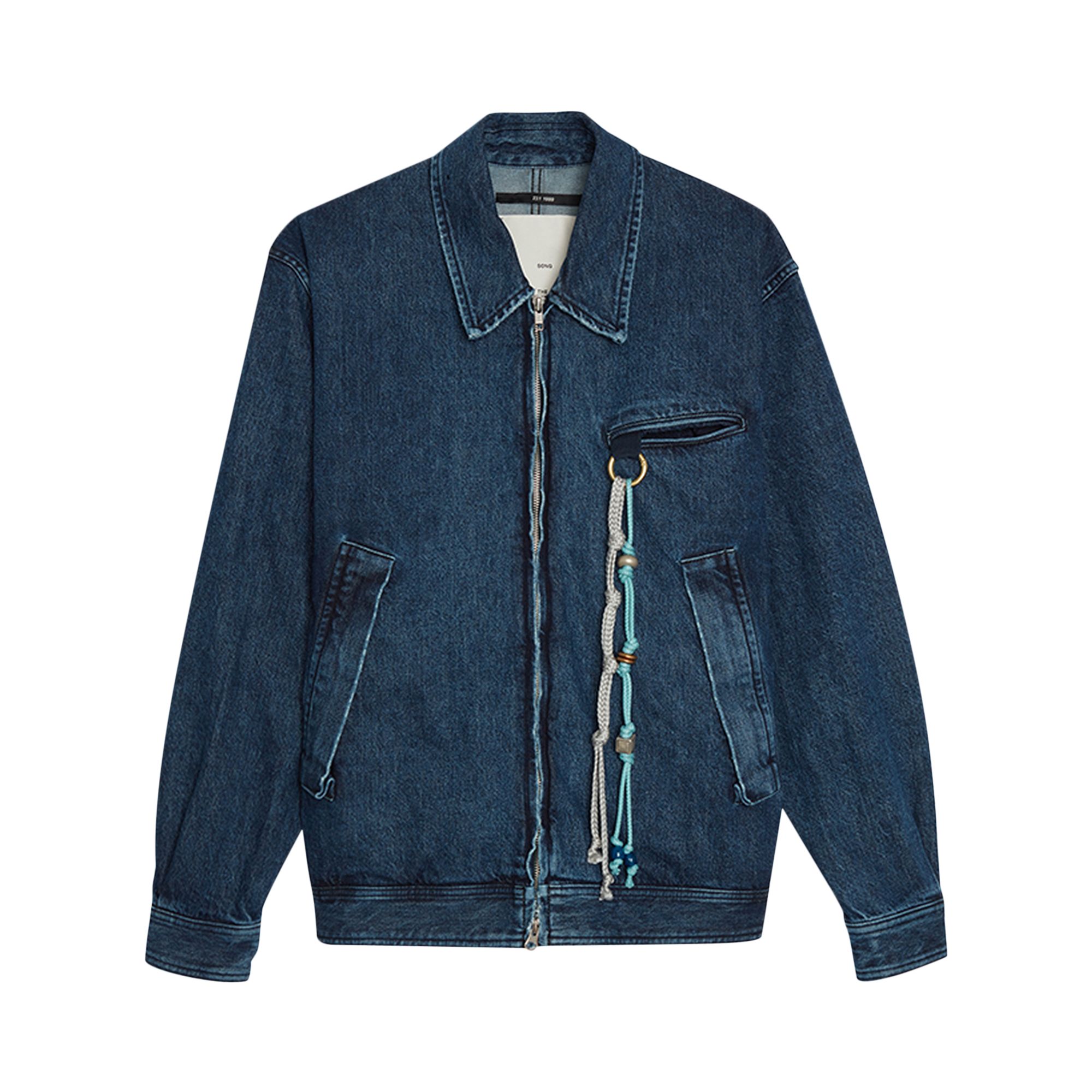 Pre-owned Song For The Mute Washed Denim Coach Jacket 'indigo' | Blue | Men's Size 48