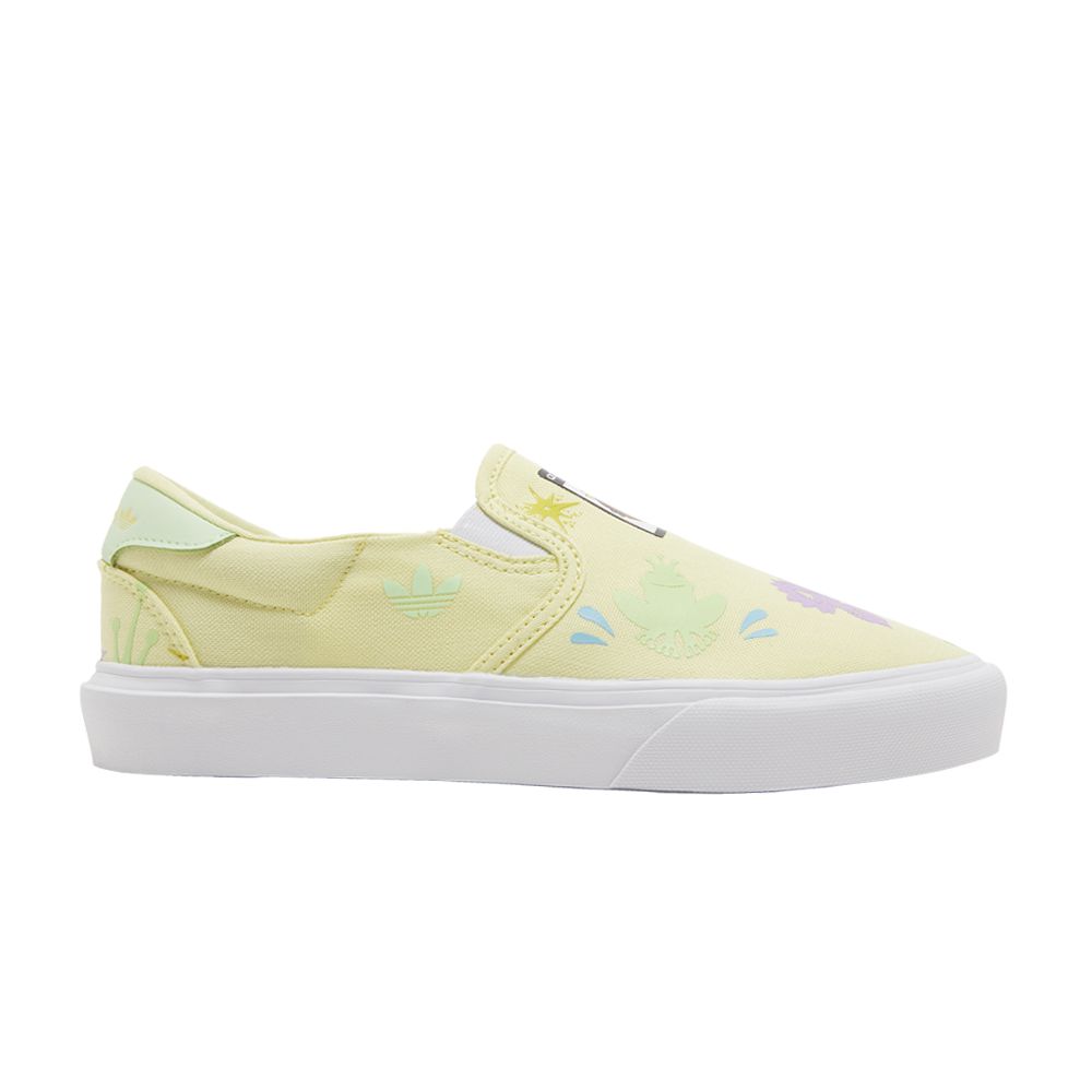 Pre-owned Adidas Originals Adidas Disney X Court Rallye Big Kid 'the Princess And The Frog' | Yellow | Kid's Size 6.5