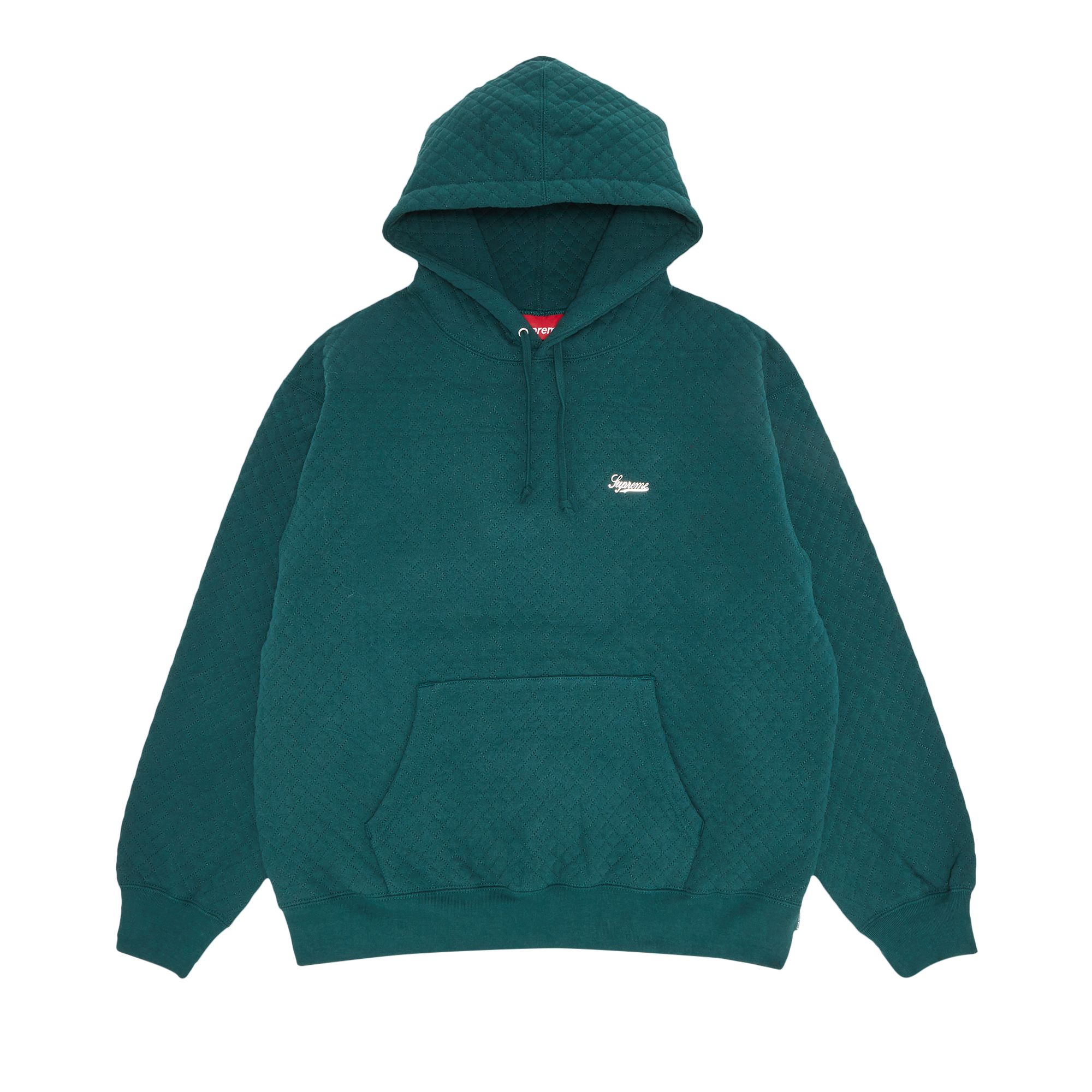 SUPREME SUPREME MICRO QUILTED HOODED SWEATSHIRT 'DARK PINE'