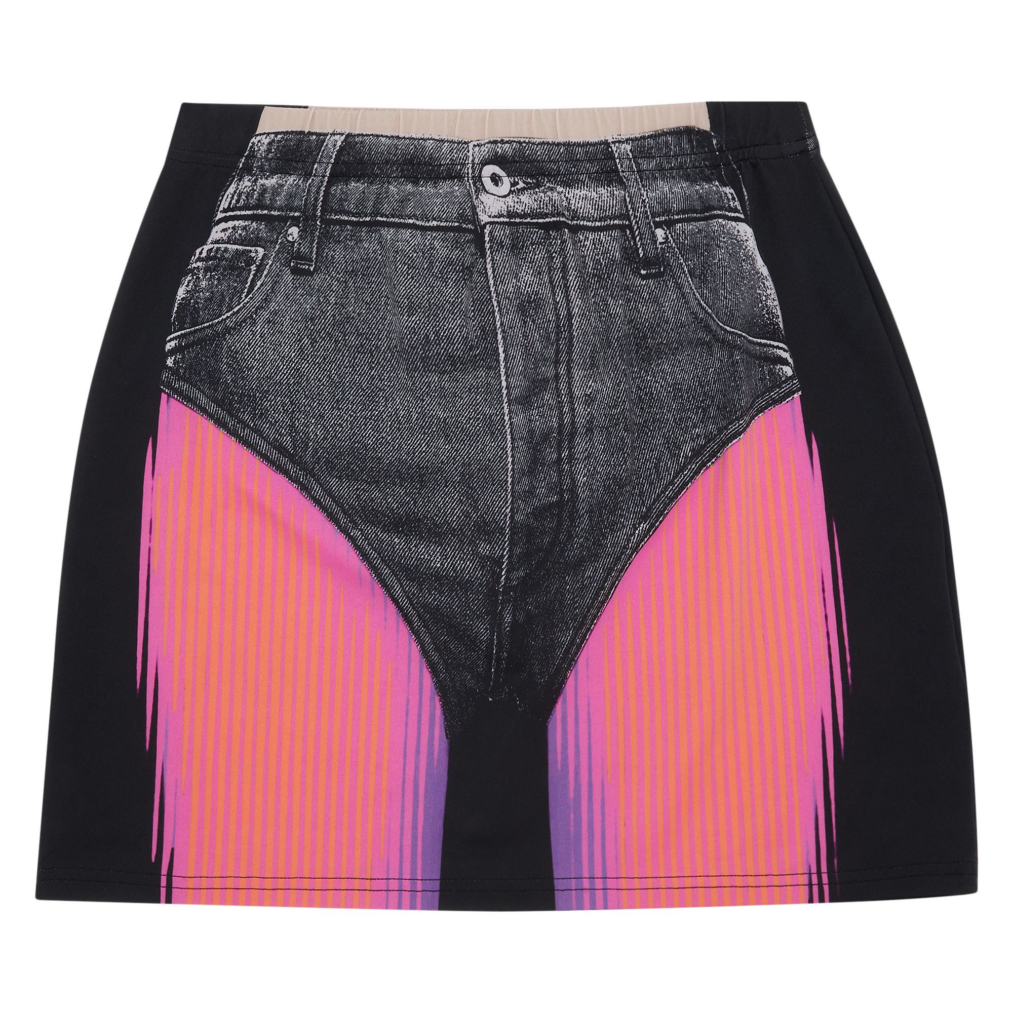 Pre-owned Y/project X Jean Paul Gaultier Trompe L'oeil Janty Mini Skirt 'black/pink' | Women's Size 36