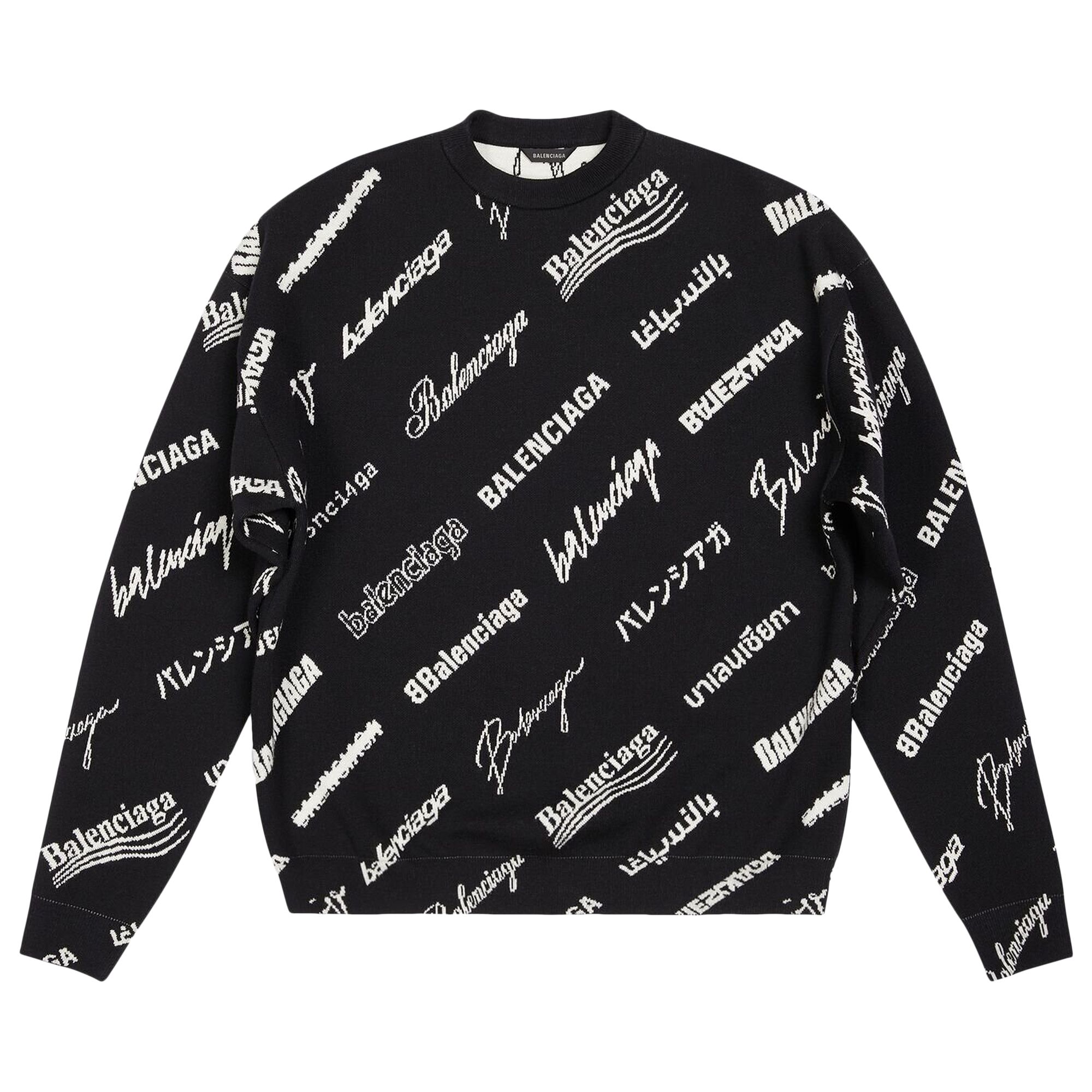 BALENCIAGA BALENCIAGA CREWNECK 'BLACK/WHITE'