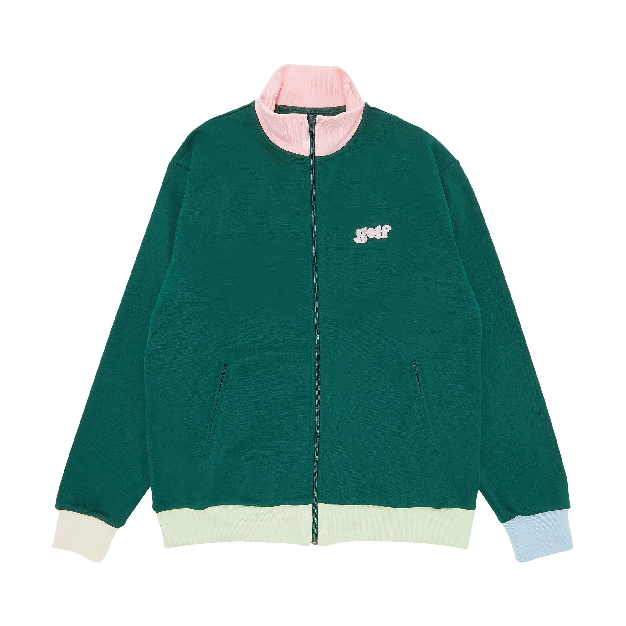 Pre-owned Golf Wang Match Point Track Jacket 'greener Pastures Combo'