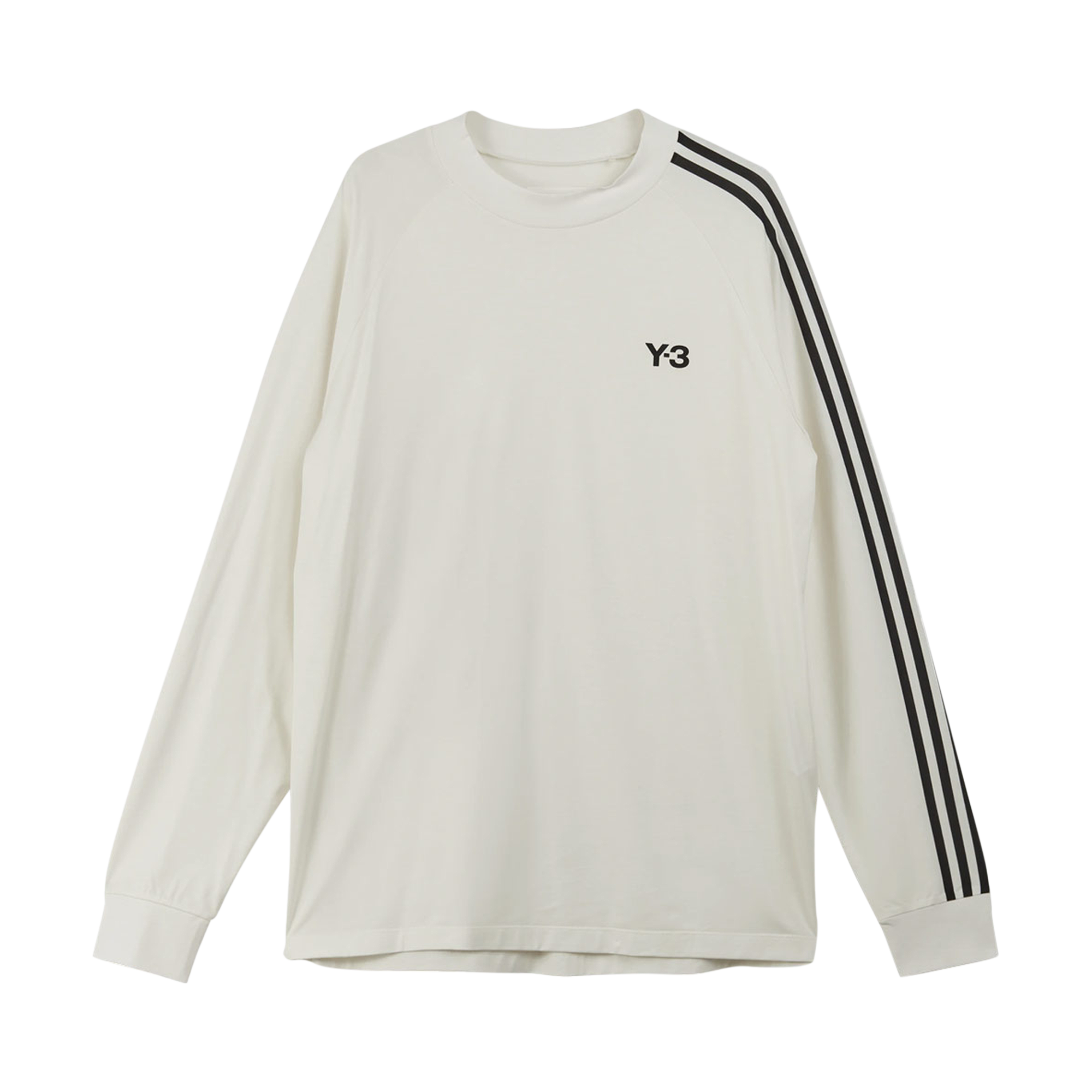 Pre-owned Y-3 Stripes Long-sleeve Tee 'off White/black'
