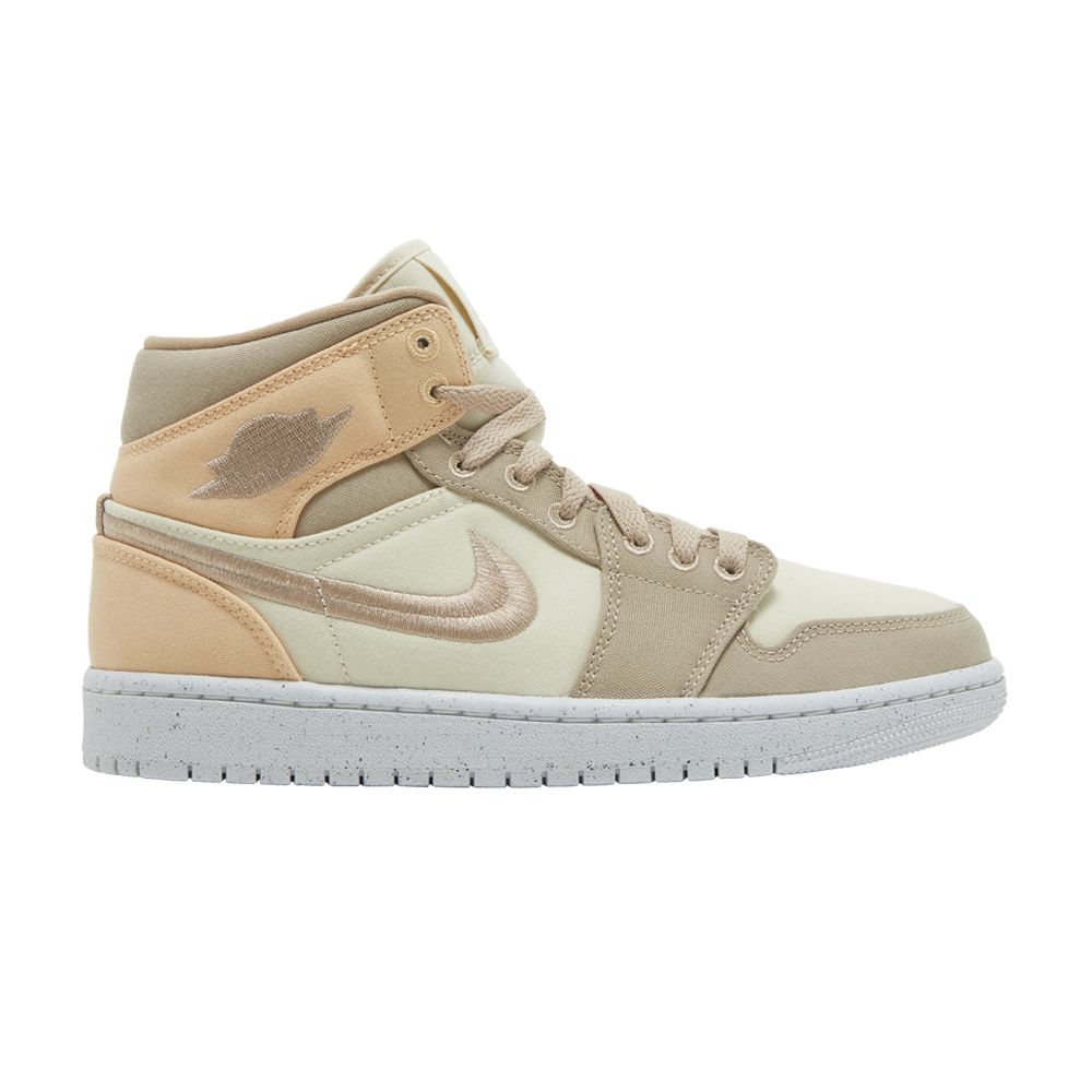 Pre-owned Air Jordan Wmns 1 Mid Se 'muslin Canvas' In Tan