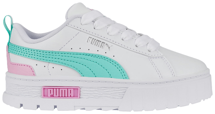 Puma Mayze Leather Little Kid White Mint