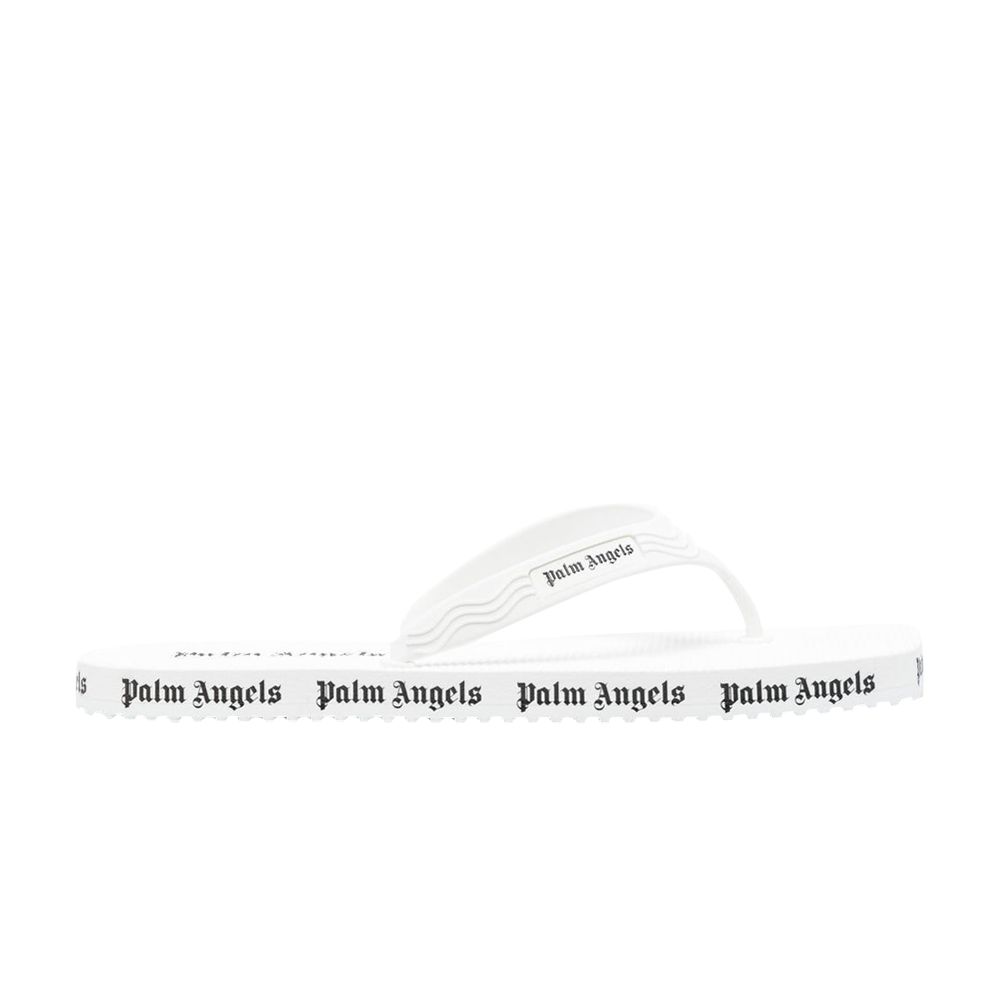 Pre-owned Palm Angels Wmns Flip Flops 'allover Logo - White' | Women's Size 36