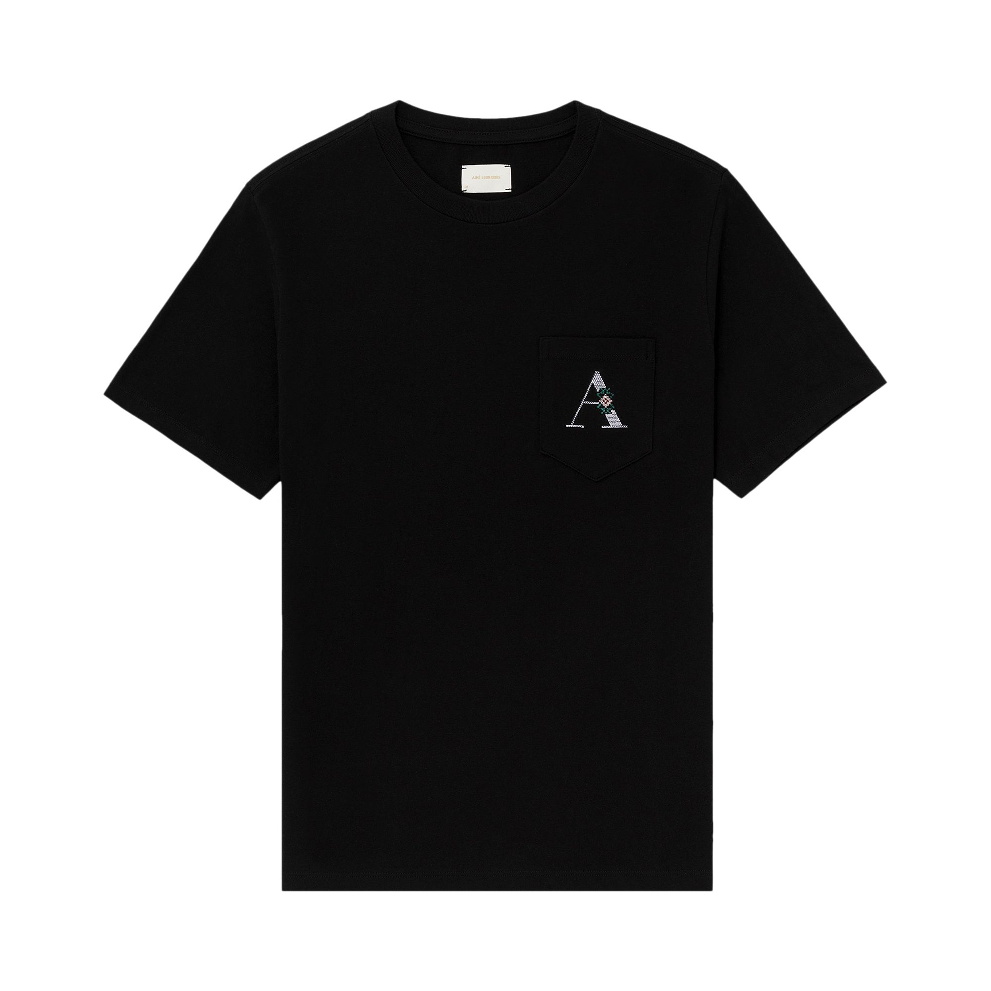 Pre-owned Aimé Leon Dore Needlepoint A Pocket Tee 'jet Black' | Men's Size Xxl
