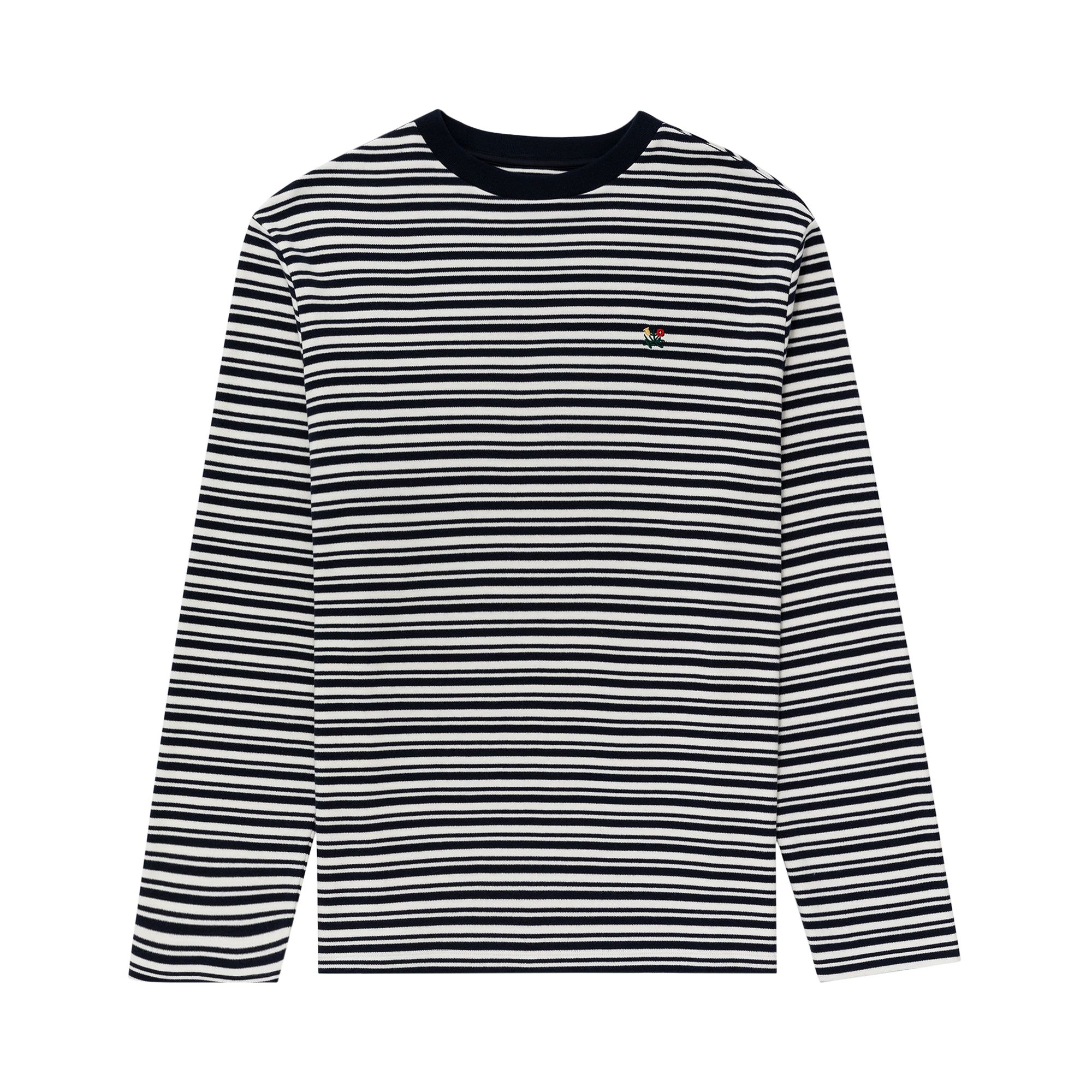Pre-owned Aimé Leon Dore Striped Crest Long-sleeve Tee 'navy Blazer' | Multi-color | Men's Size Xl