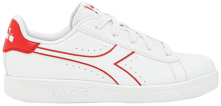 Diadora Game P Big Kid White Bittersweet Red