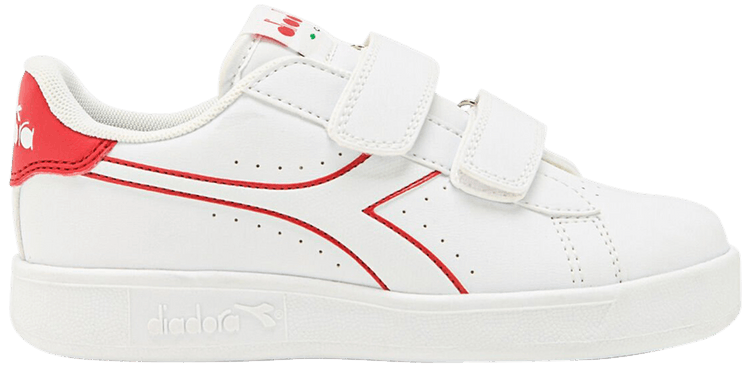 Diadora Game P Little Kid White Bittersweet Red