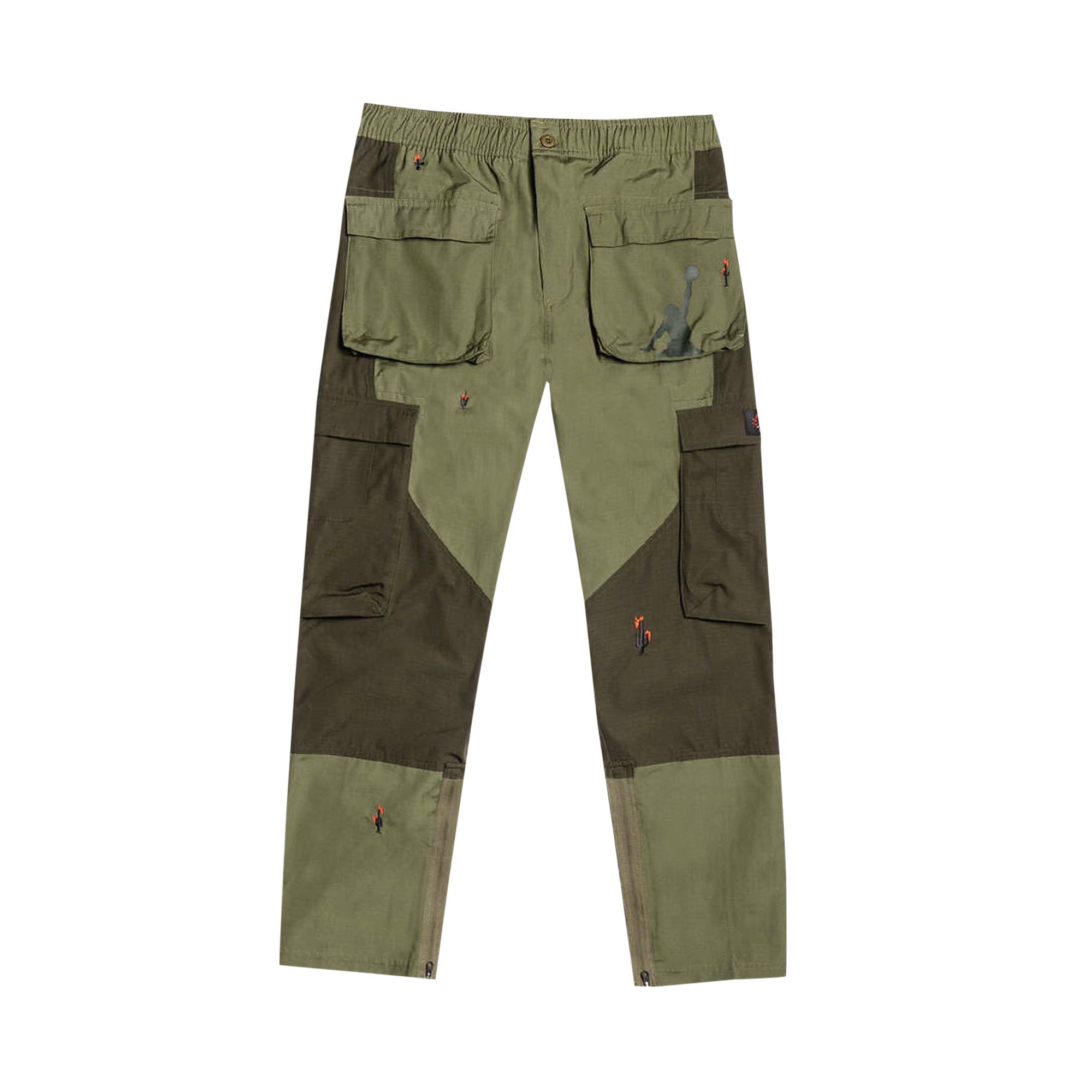 Pre-owned Cactus Jack By Travis Scott X Air Jordan Cargo Pant 'medium Olive' In Green